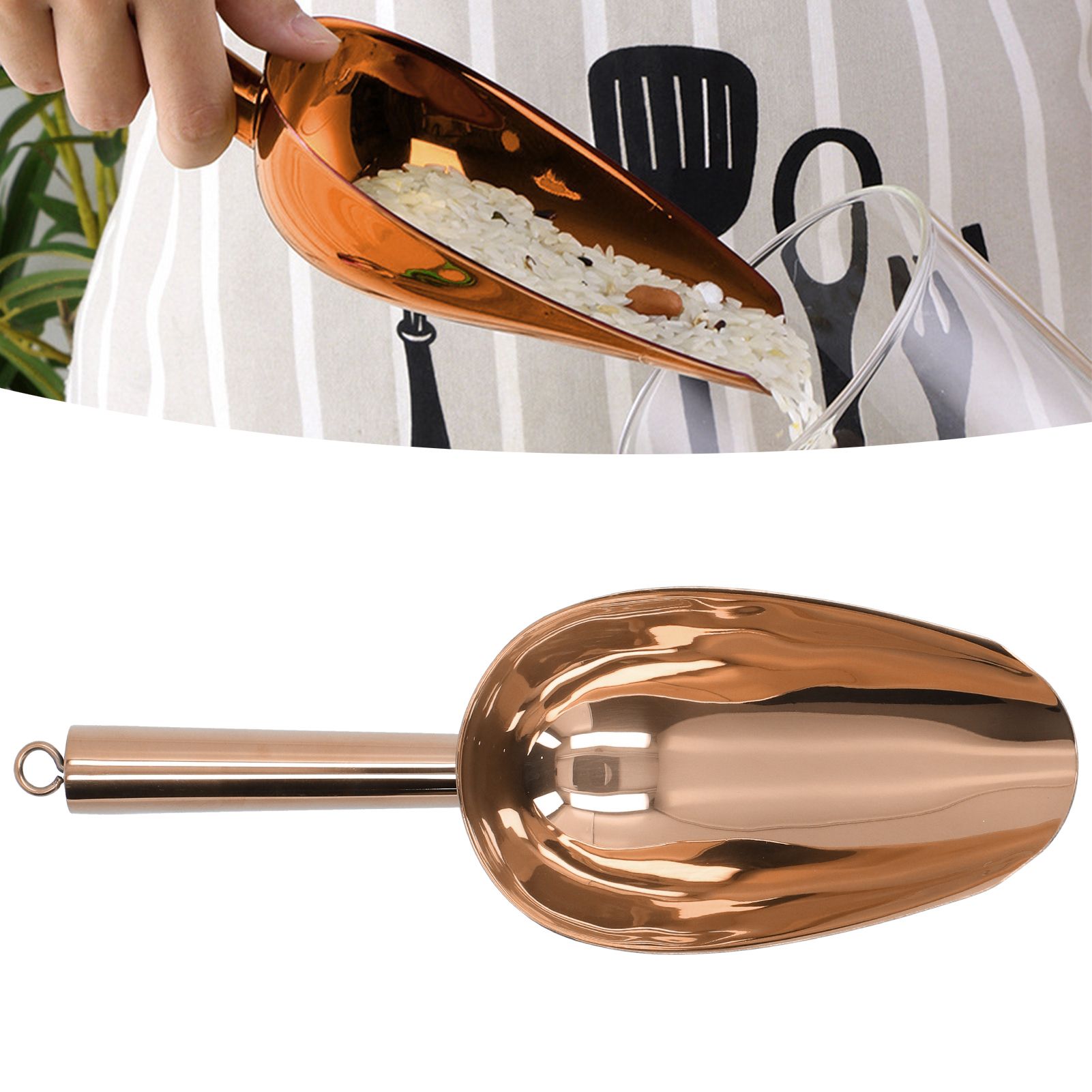 Ice Scooper Stainless Steel U Shaped Sturdy Food Grade Ice Bucket Scoop for view 12