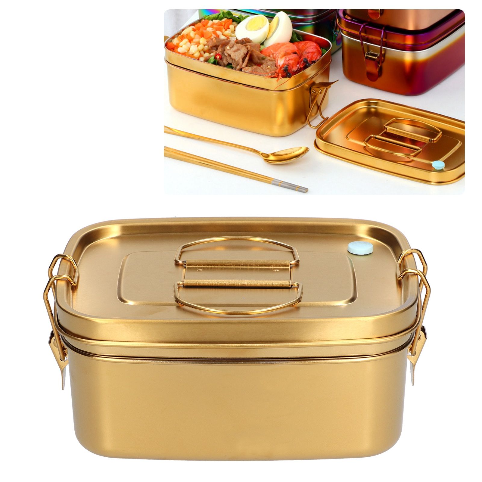 1.5L 2 Layer Lunch Box Portable Leakproof 304 Stainless Steel Bento Food view 12