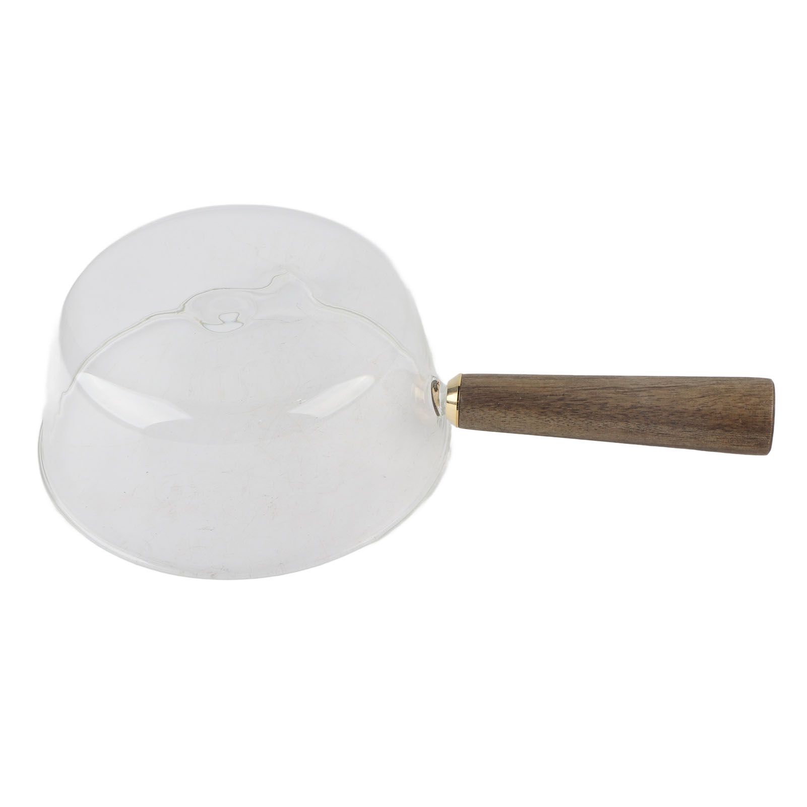 Glass Milk Pot with Wooden Handle V Shaped Spout Noodles Saucepan Home Kitchen view 4