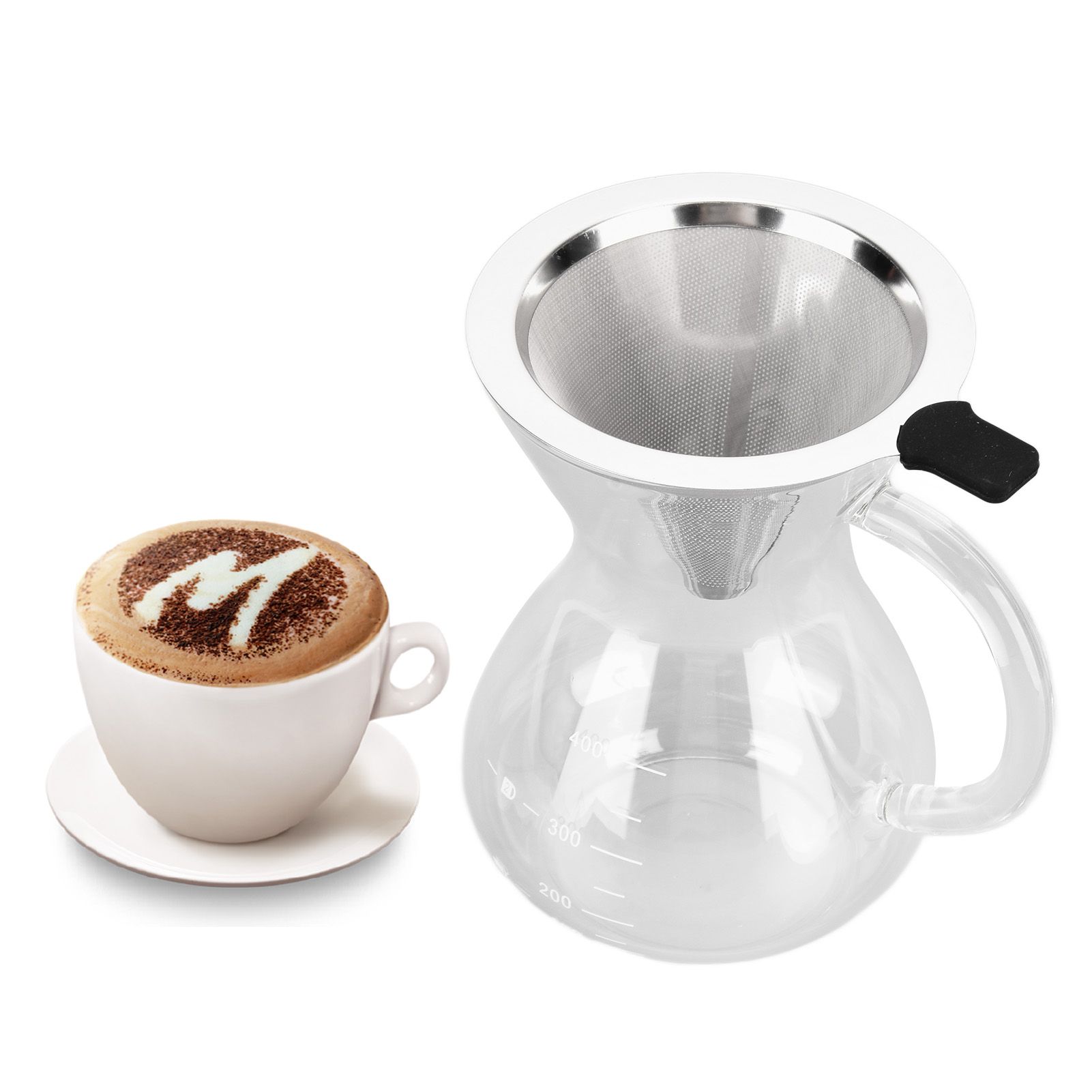 400ml Glass Coffee Pot Kettle Heat Resistant Pour Over Coffee Maker with view 11