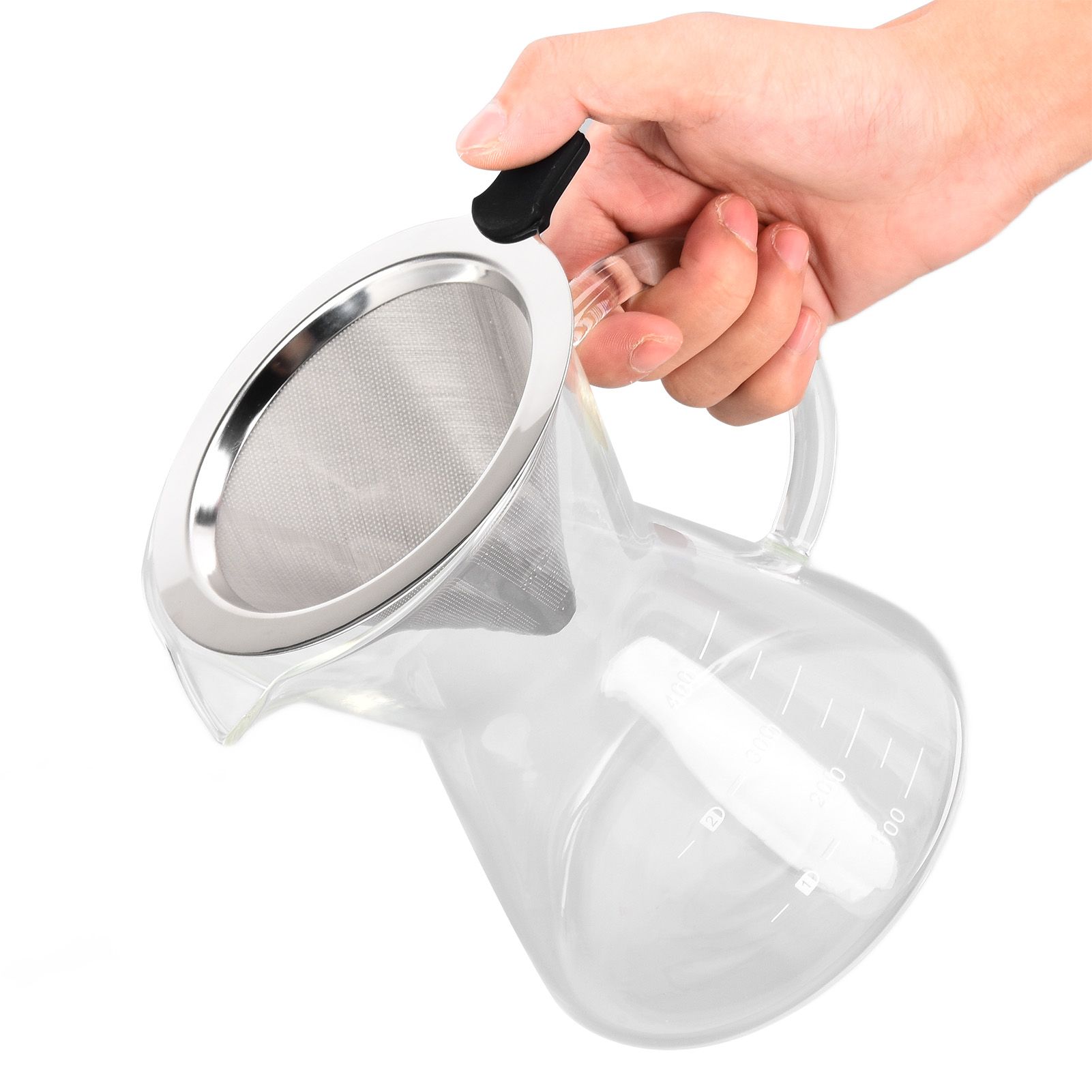 400ml Glass Coffee Pot Kettle Heat Resistant Pour Over Coffee Maker with view 2