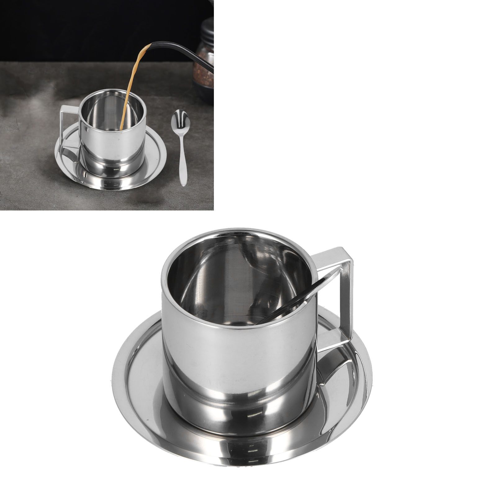 3PCS/Set Insulated Coffee Cup Set Stainless Steel Double Walled Mugs Milk Tea view 11
