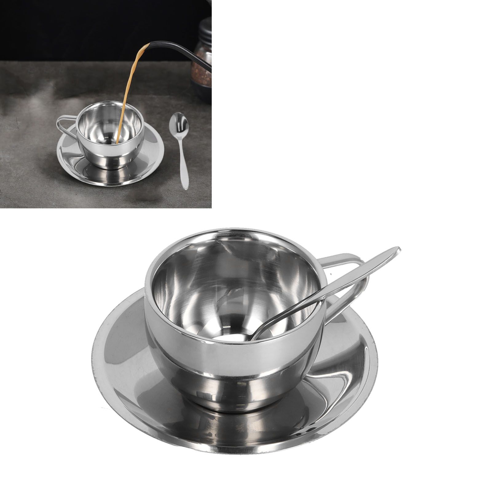 3PCS/Set Insulated Coffee Cup Set Stainless Steel Double Walled Mugs Milk Tea view 11