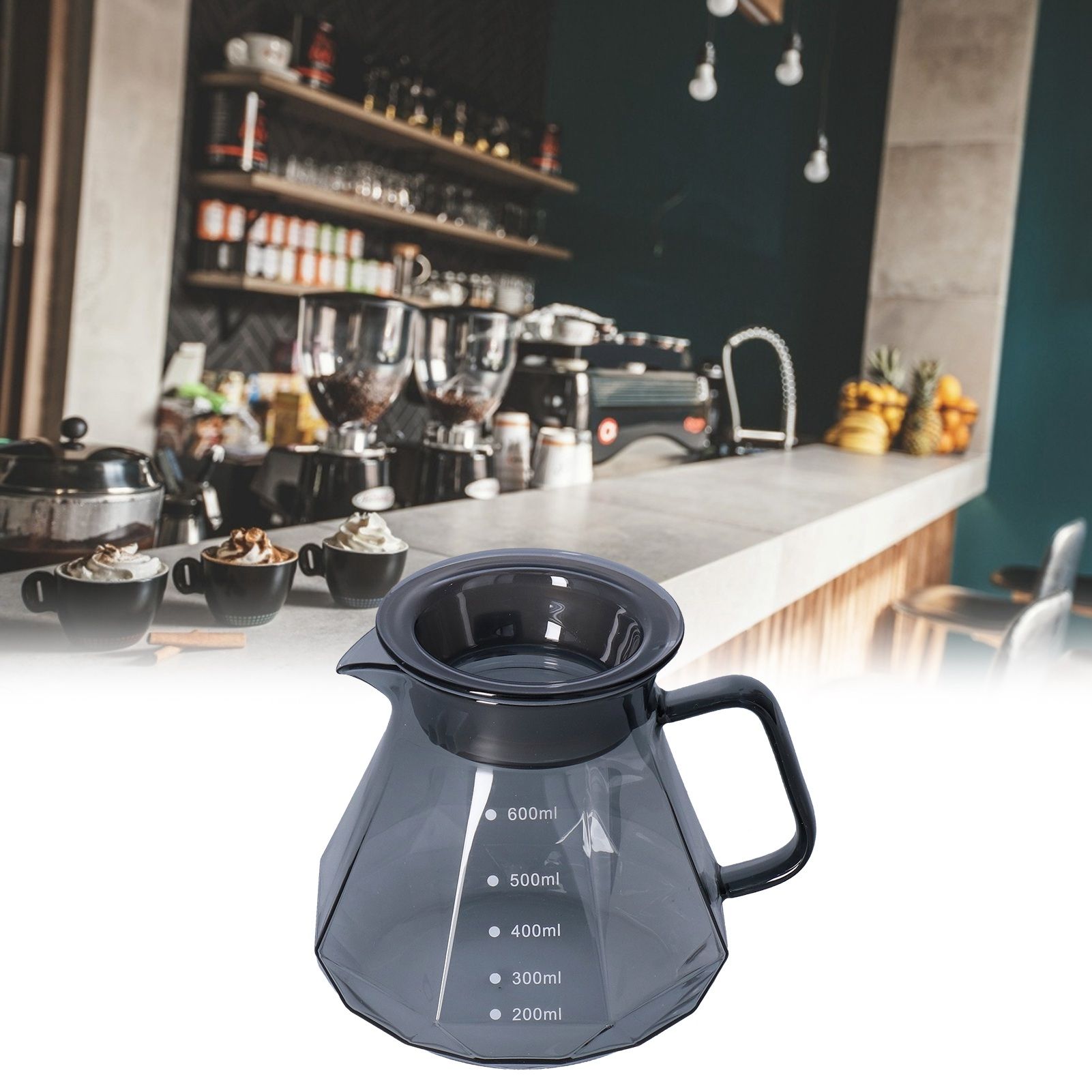Coffee Kettle Heat Resistant Coffee Sharing Pot Transparent Black Glass Tea view 11