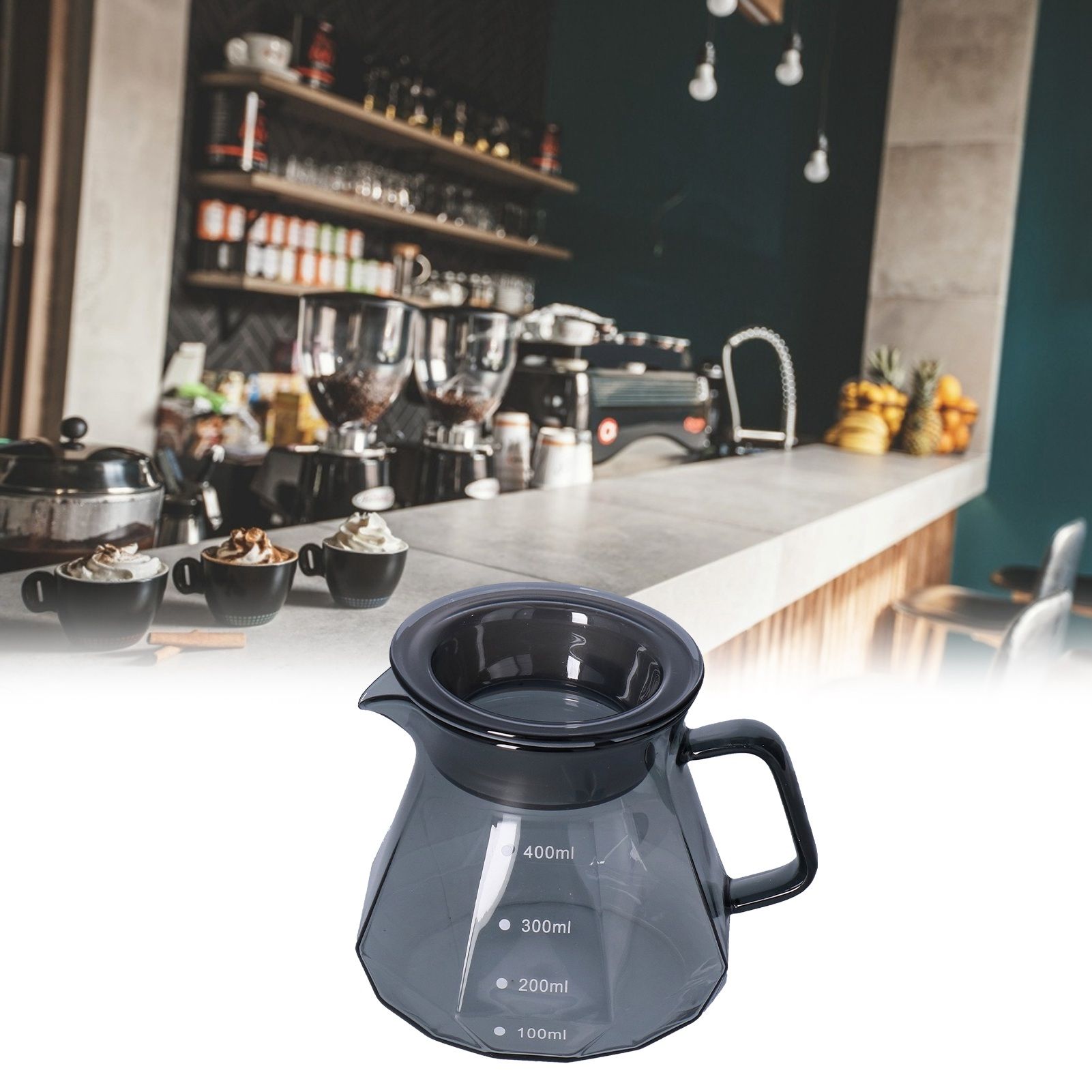 Coffee Kettle Heat Resistant Coffee Sharing Pot Transparent Black Glass Tea view 11