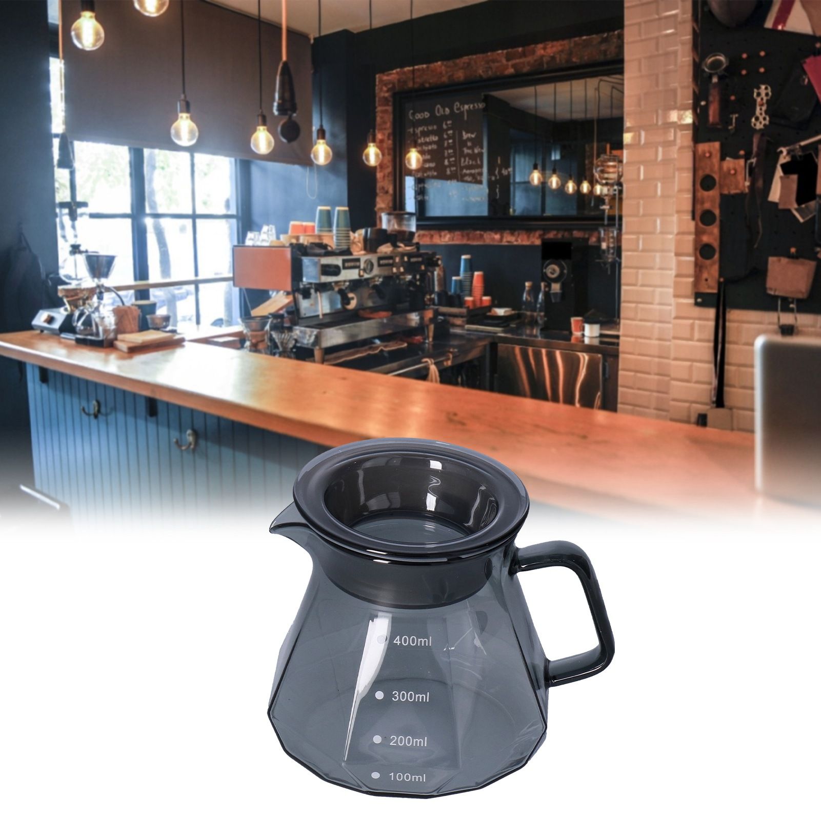 Coffee Kettle Heat Resistant Coffee Sharing Pot Transparent Black Glass Tea view 12