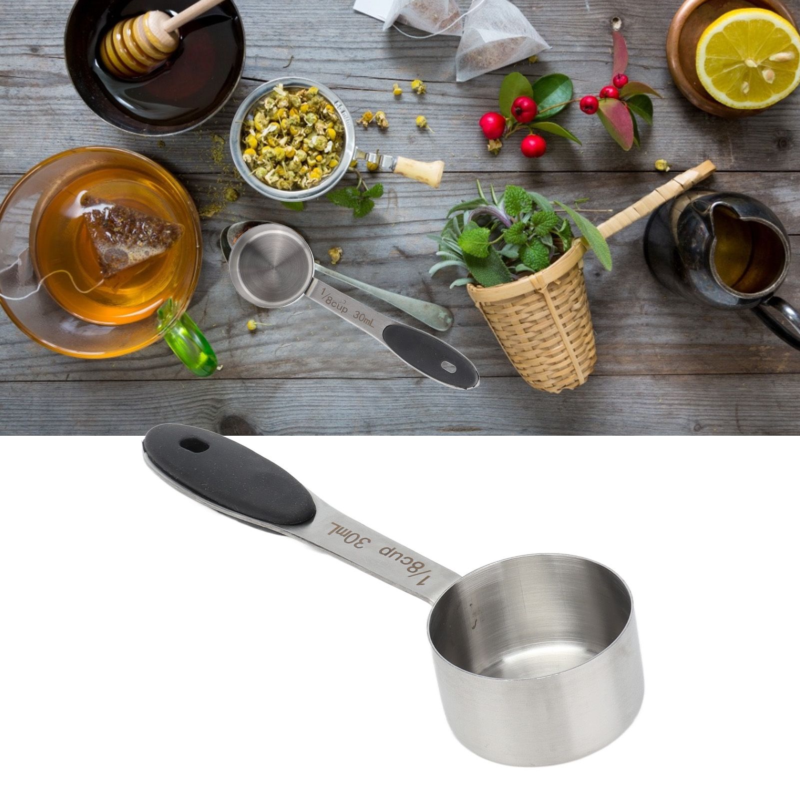 30ml Coffee Measuring Scoop 1/8 Cup Stainless Steel Tablespoon Large Capacity view 12