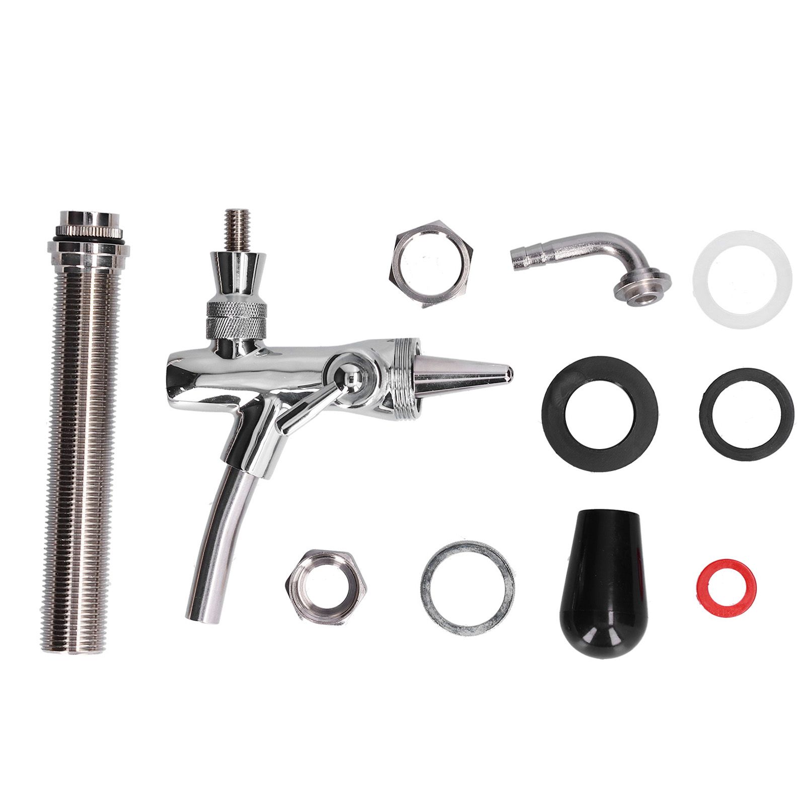 Draft Beer Adjustable Faucet Chrome Plated Stainless Steel G5/8 Shank Beer Tap