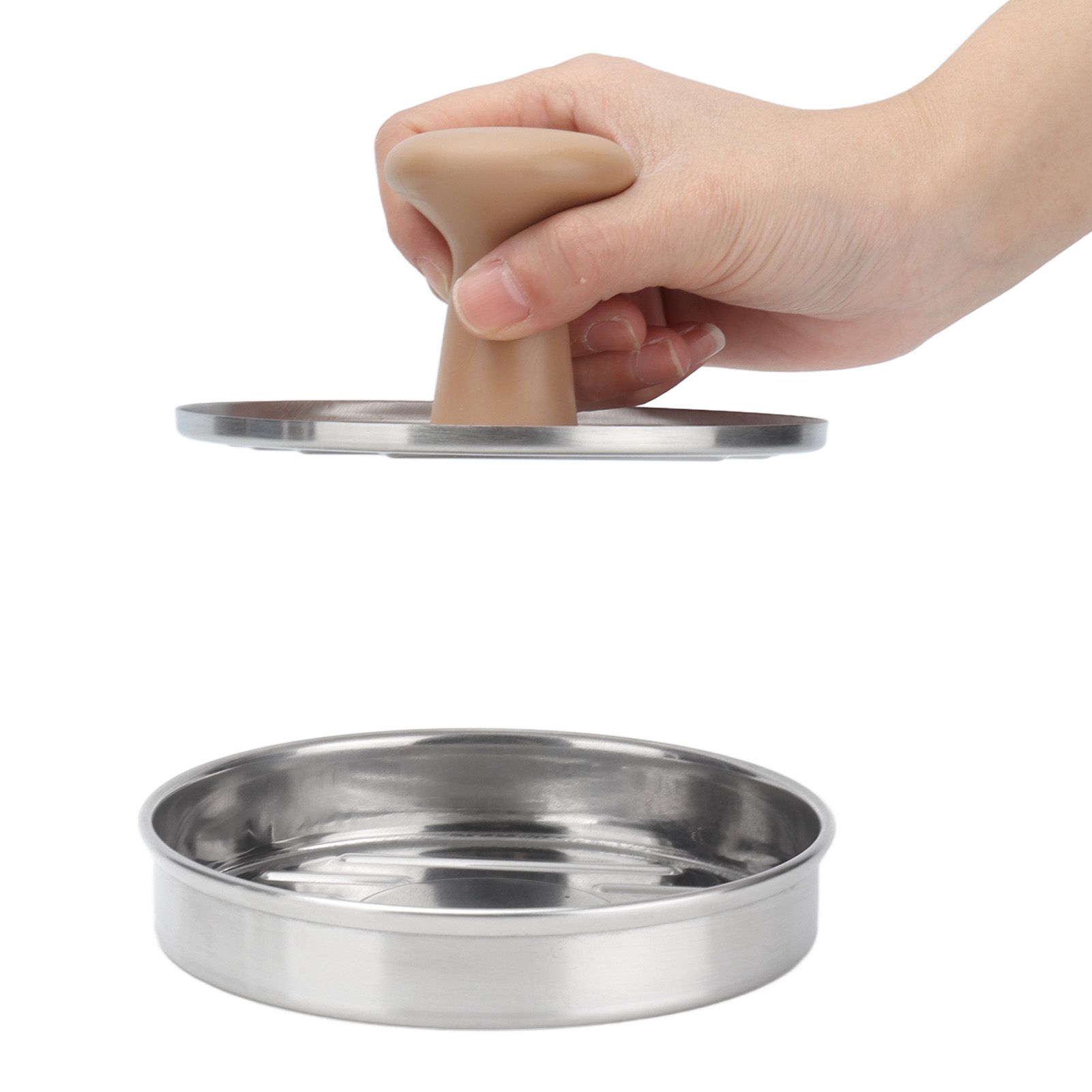 Hamburger Meat Press Stainless Steel Burger Making Tool with Plastic Handle view 10