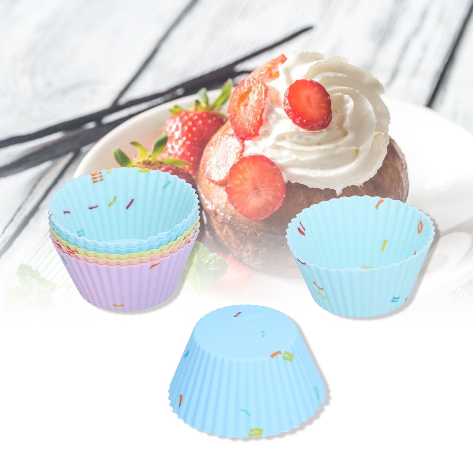 20Pcs Silicone Cupcake Mold Non Stick Reusable Baking Molds for Muffin view 12