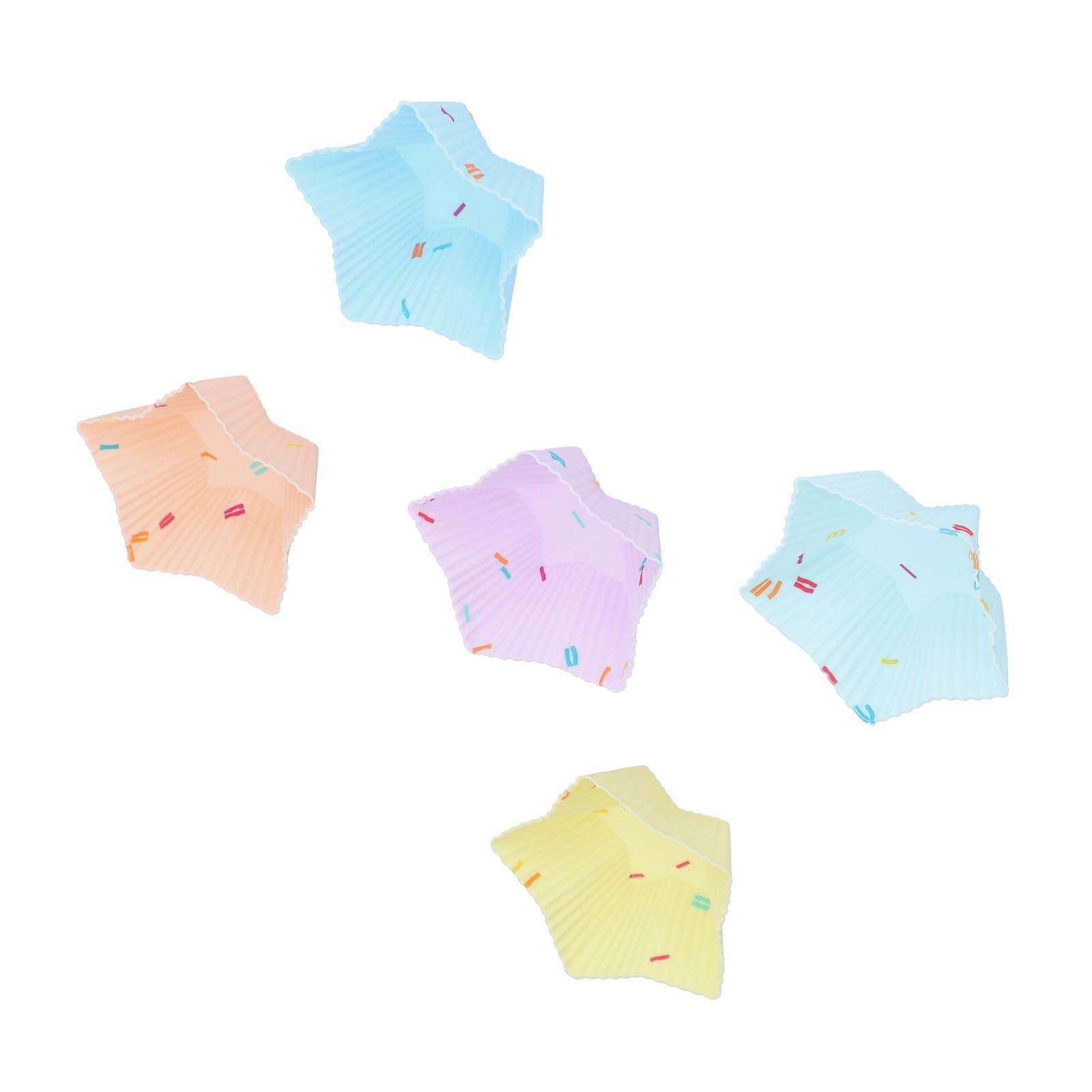 20pcs Silicone Baking Cups Bright Colors Cute Shapes Reusable Cake Making view 3