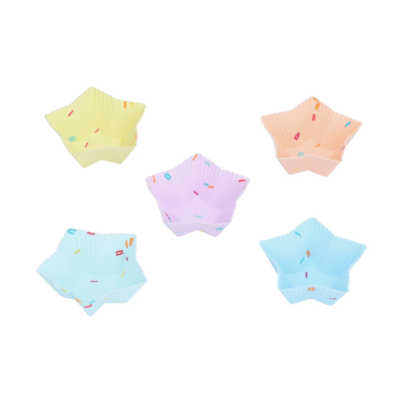 20pcs Silicone Baking Cups Bright Colors Cute Shapes Reusable Cake Making view 4