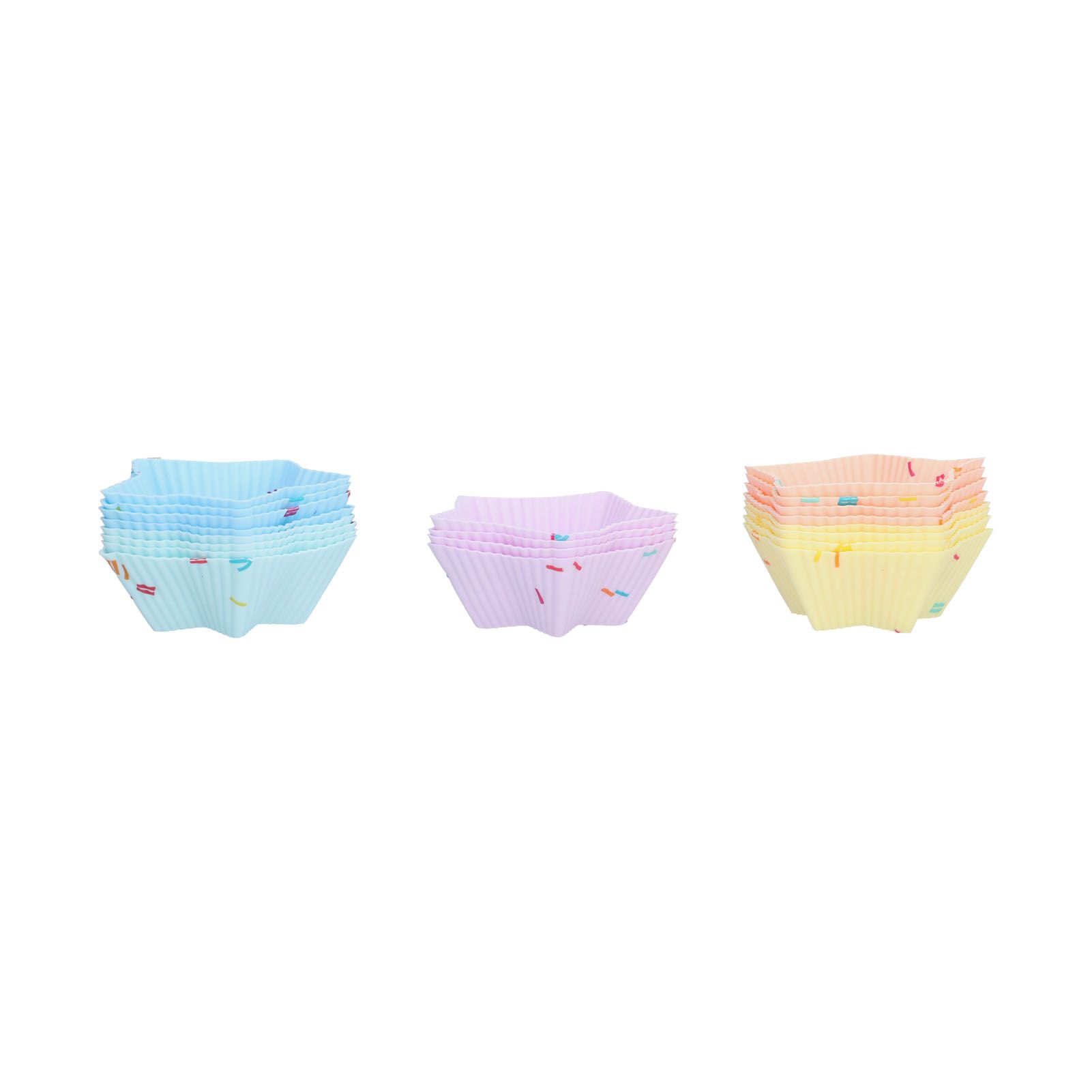 20pcs Silicone Baking Cups Bright Colors Cute Shapes Reusable Cake Making view 5