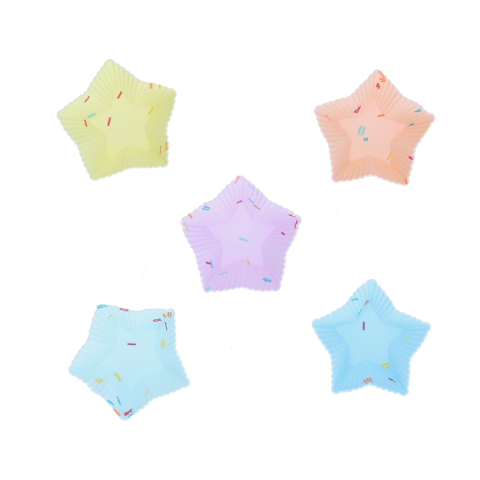 20pcs Silicone Baking Cups Bright Colors Cute Shapes Reusable Cake Making view 6