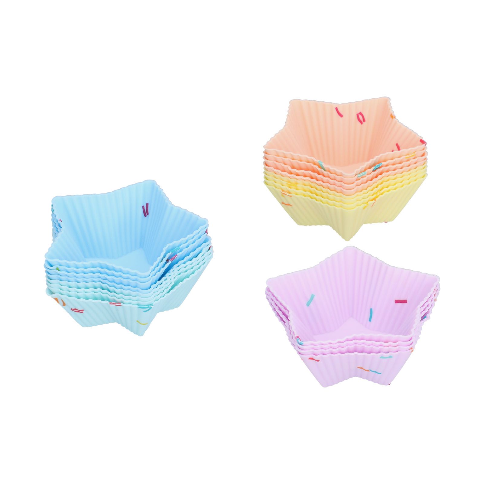 20pcs Silicone Baking Cups Bright Colors Cute Shapes Reusable Cake Making view 7