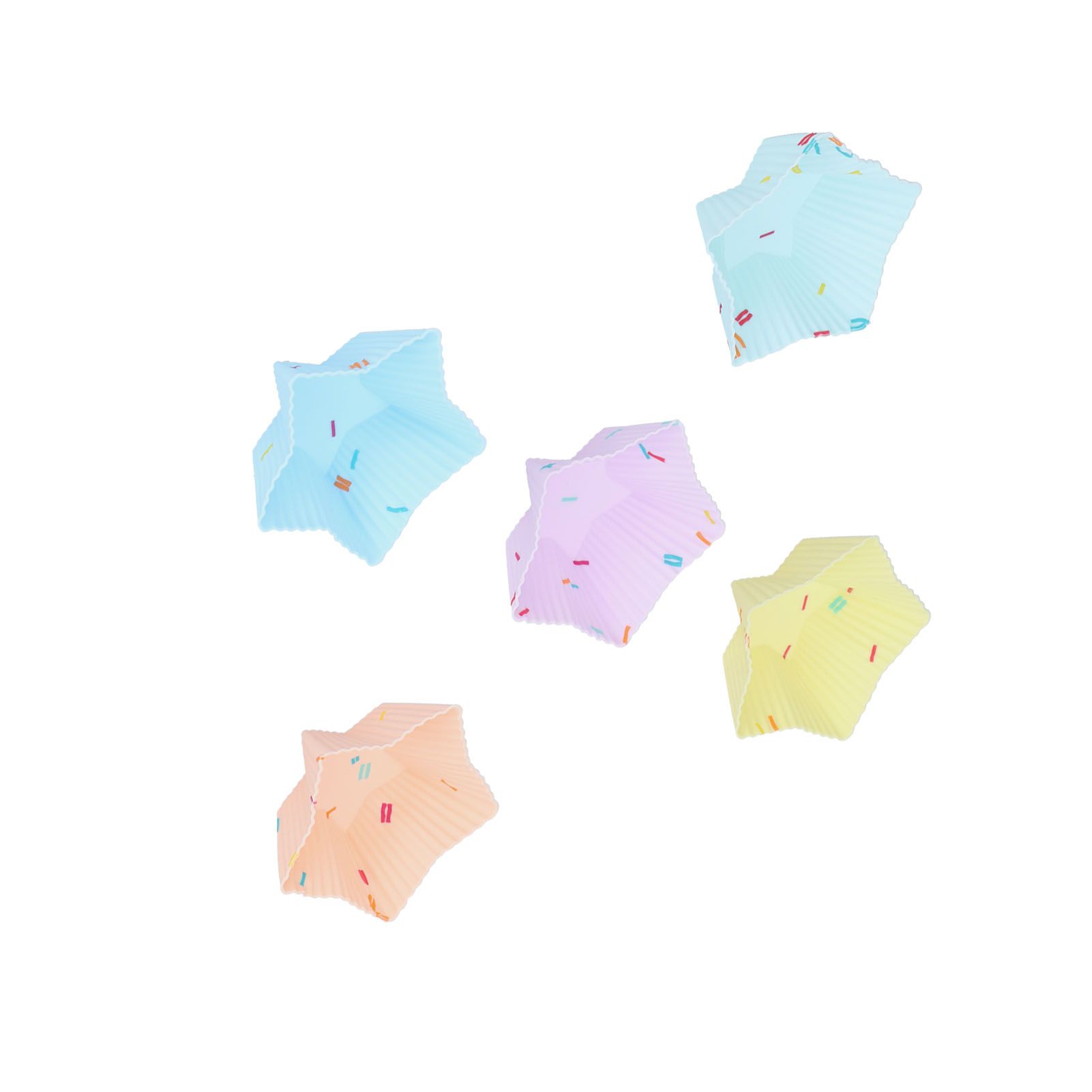 20pcs Silicone Baking Cups Bright Colors Cute Shapes Reusable Cake Making view 9