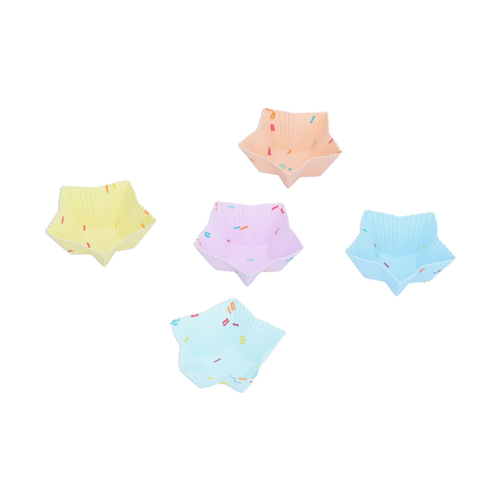 20pcs Silicone Baking Cups Bright Colors Cute Shapes Reusable Cake Making view 10