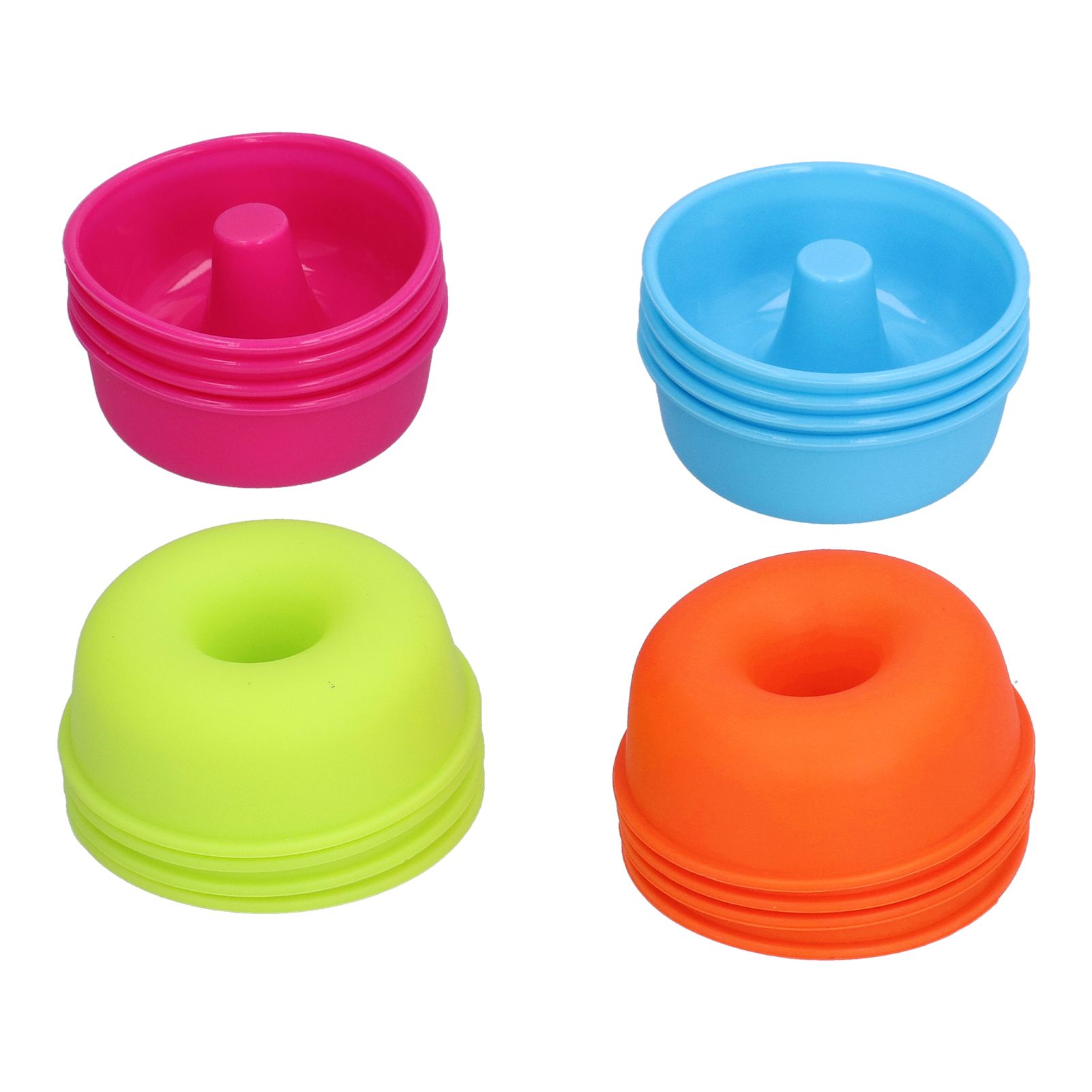 16pcs Donut Mold Bright Colors Reusable Cleanable Reliable Baking Cups for