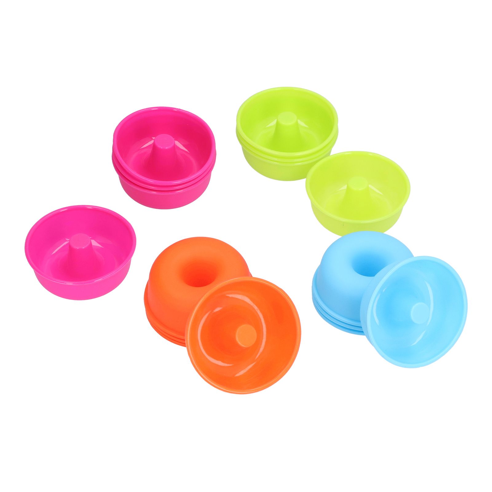 16pcs Donut Mold Bright Colors Reusable Cleanable Reliable Baking Cups for view 2