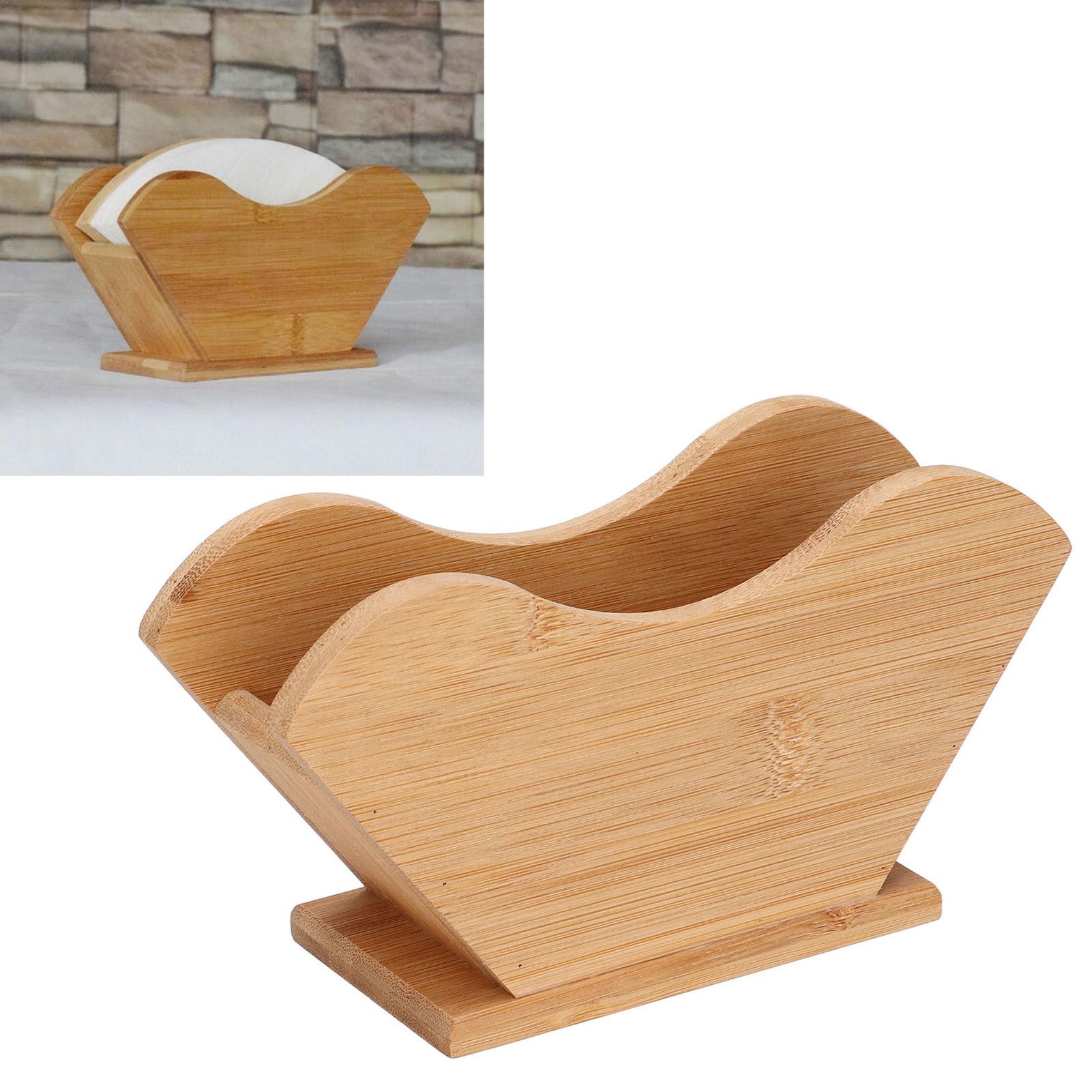 Coffee Filter Paper Holder Bamboo Countertop Reusable V Shape Tissue Dispenser view 11