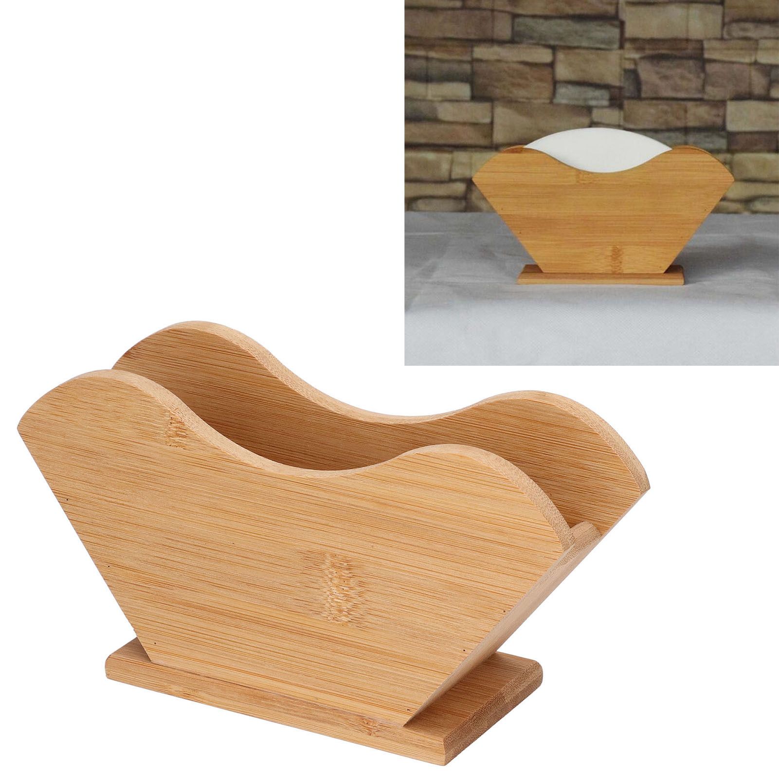 Coffee Filter Paper Holder Bamboo Countertop Reusable V Shape Tissue Dispenser view 12