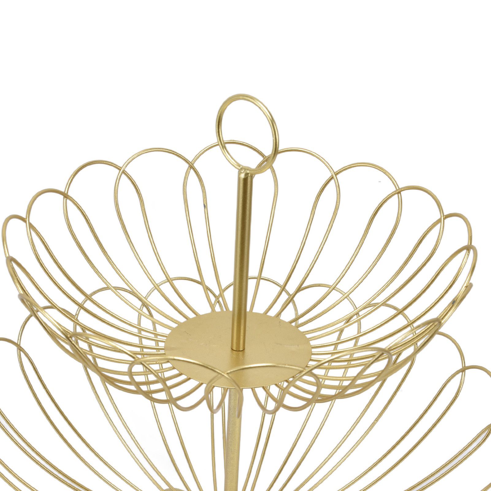 2 Tier Fruit Bowl Modern Nordic Design Geometric Detachable Gold Fruit Basket view 13