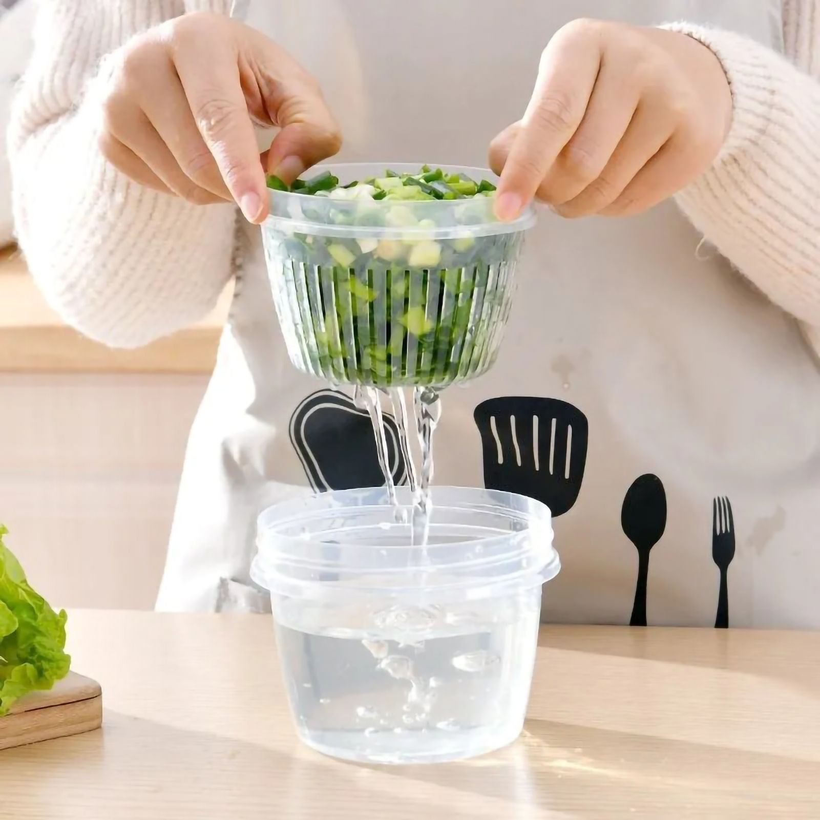 Kitchen Storage Containers Small Drain Basket Kitchen Drain Sealed Box view 2