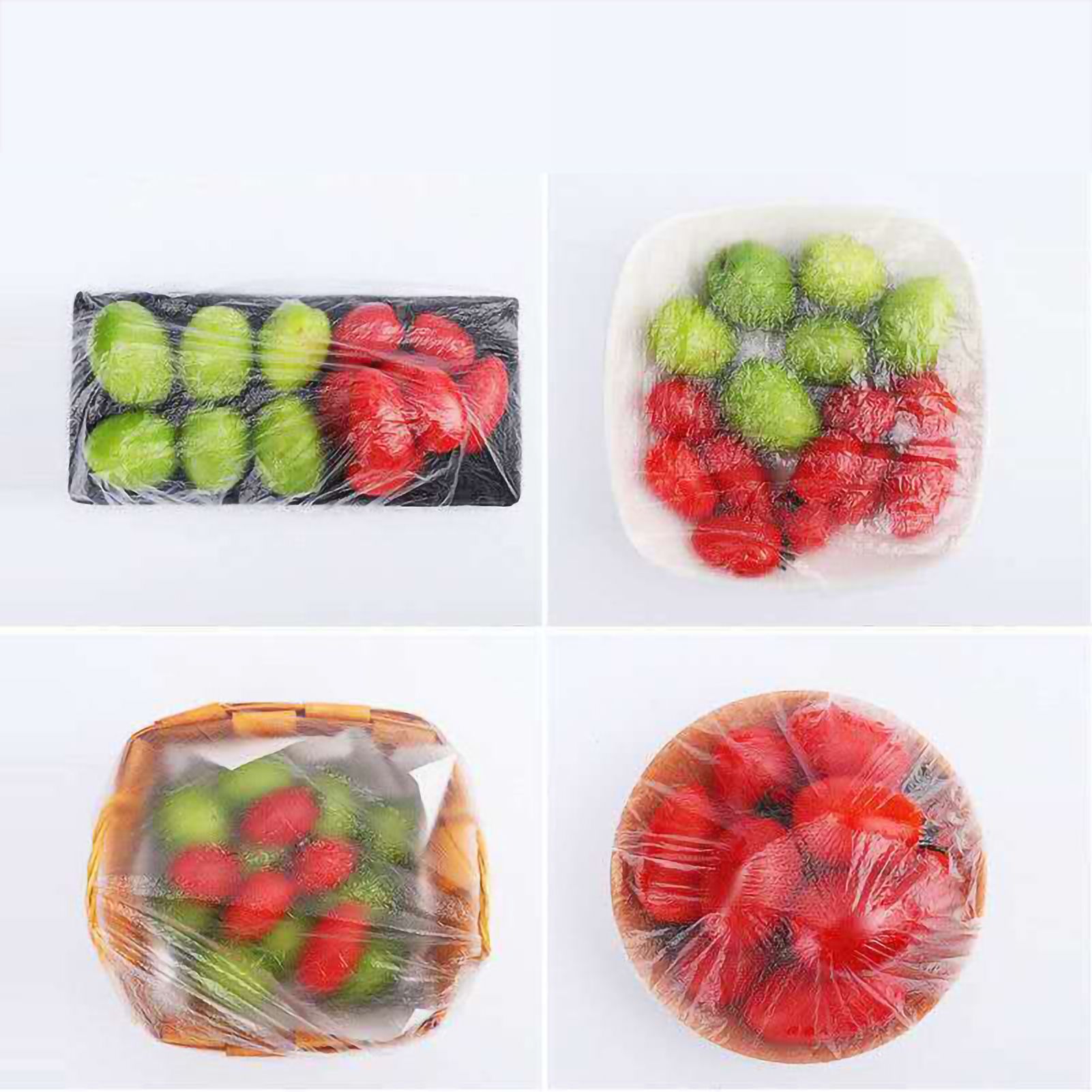 100PCS Disposable Food Storage Cover Elastic Food Wraps Harmless Transparent view 2