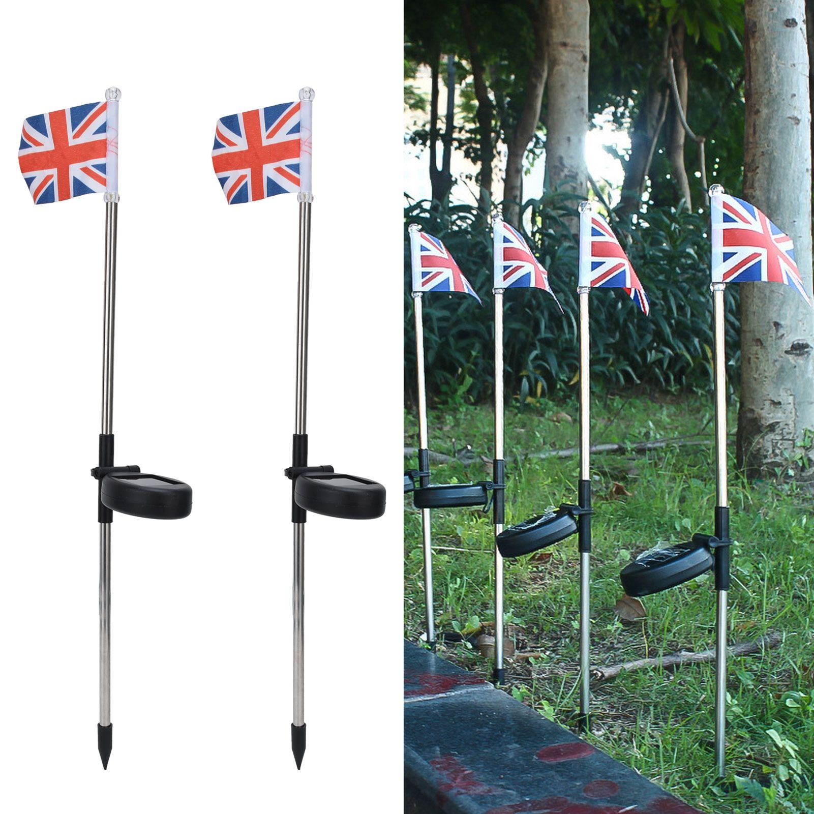 2PCS Solar UK Flag Light LED Solar Garden Lawn Lamp for Outdoor Landscape view 12