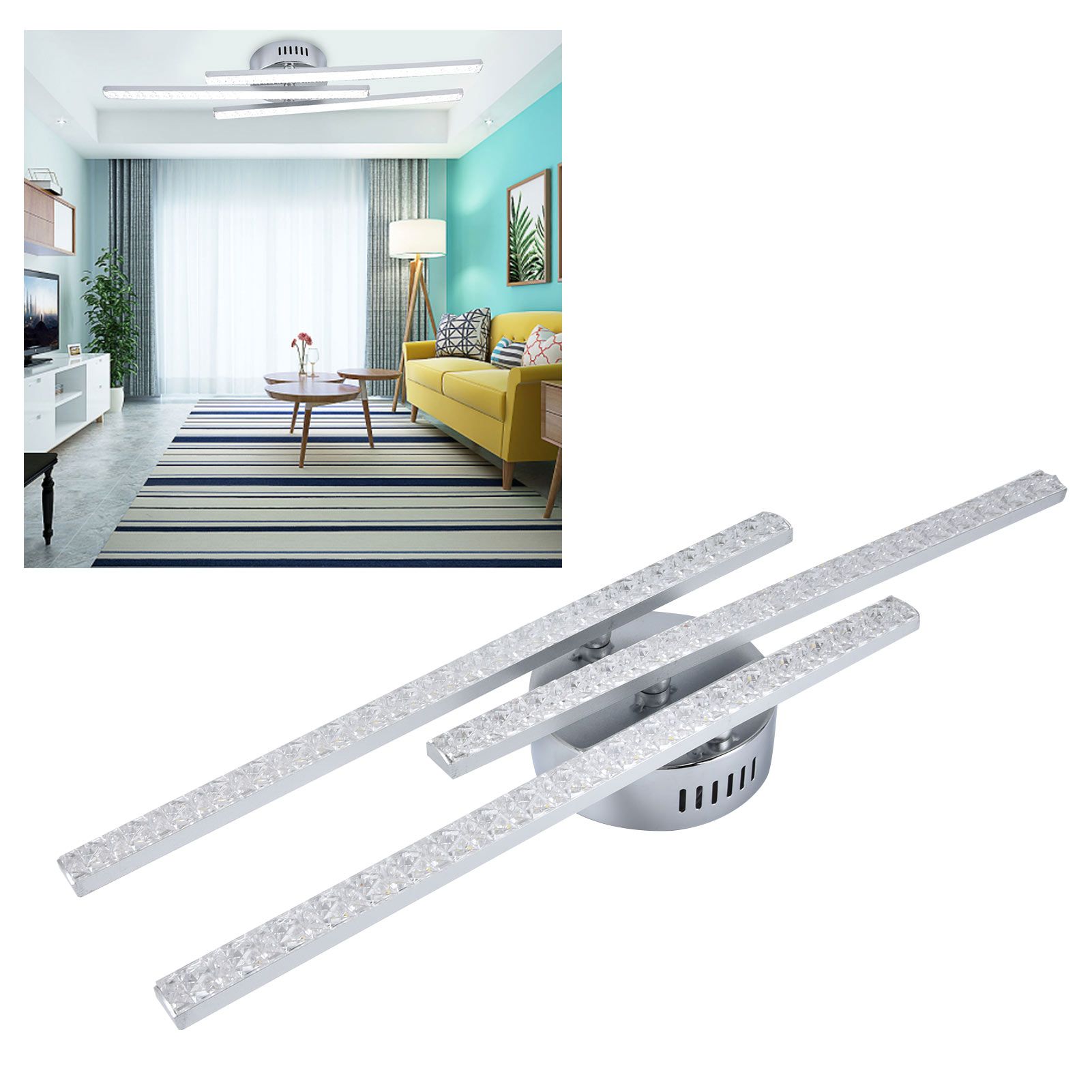 3‑Strips LED Ceiling Lamp Modern Ceiling‑Mounted Light Living Room Bedroom view 11