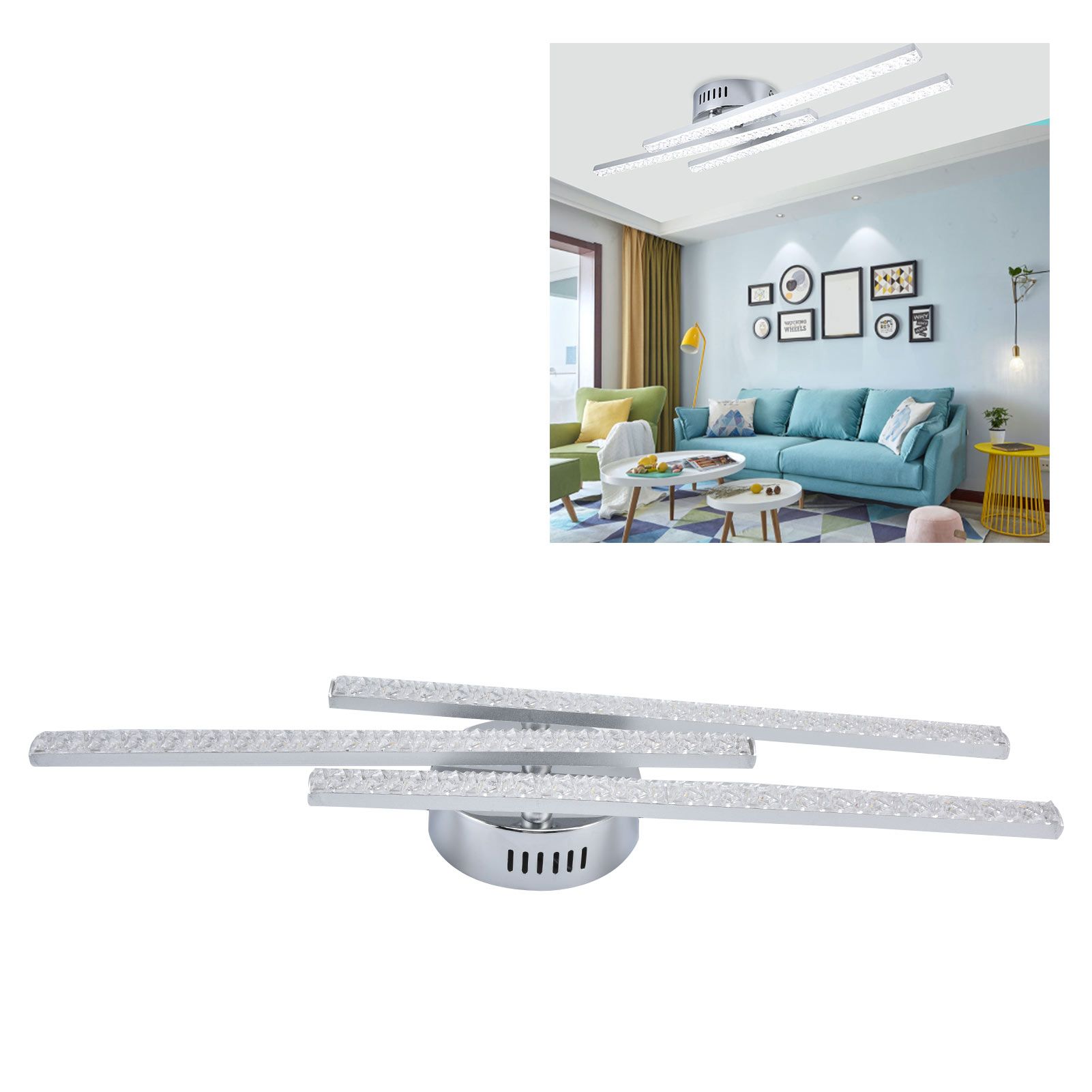 3‑Strips LED Ceiling Lamp Modern Ceiling‑Mounted Light Living Room Bedroom view 12