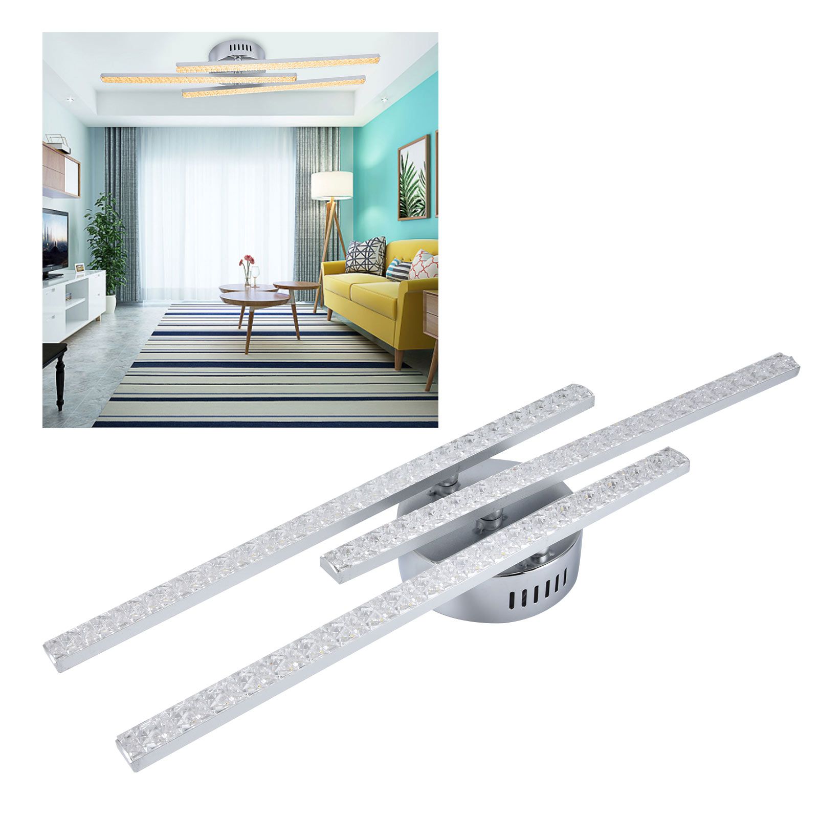 3‑Strips LED Ceiling Lamp Modern Ceiling‑Mounted Light Living Room Bedroom view 12