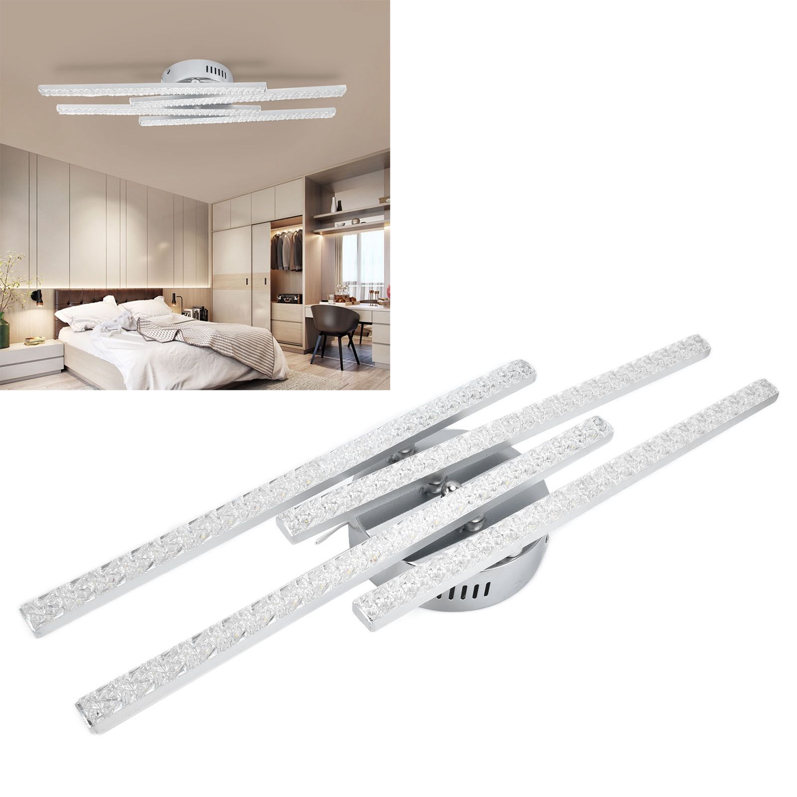 4-Strip Ceiling Light Nordic Modern LED Ceiling Lamp Home Office Coffee Shop view 11