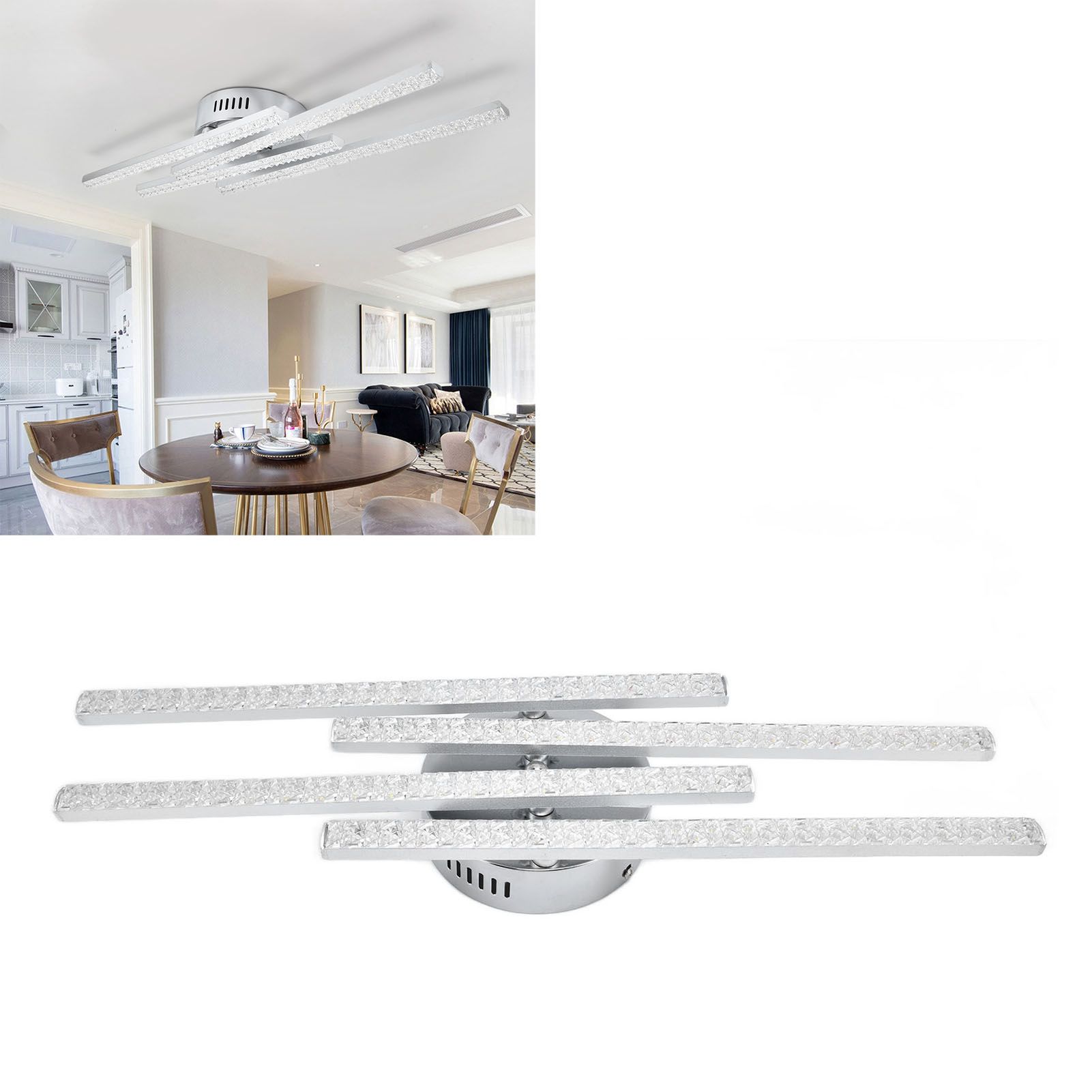 4-Strip Ceiling Light Nordic Modern LED Ceiling Lamp Home Office Coffee Shop view 12