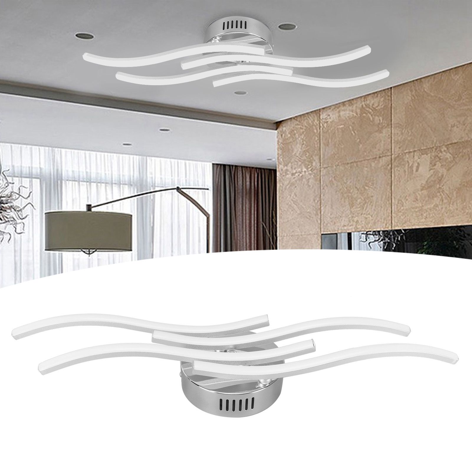 25W 140LED Ceiling Light Wavy Ceiling Lamp for Living Room Bedroom Kitchen view 11