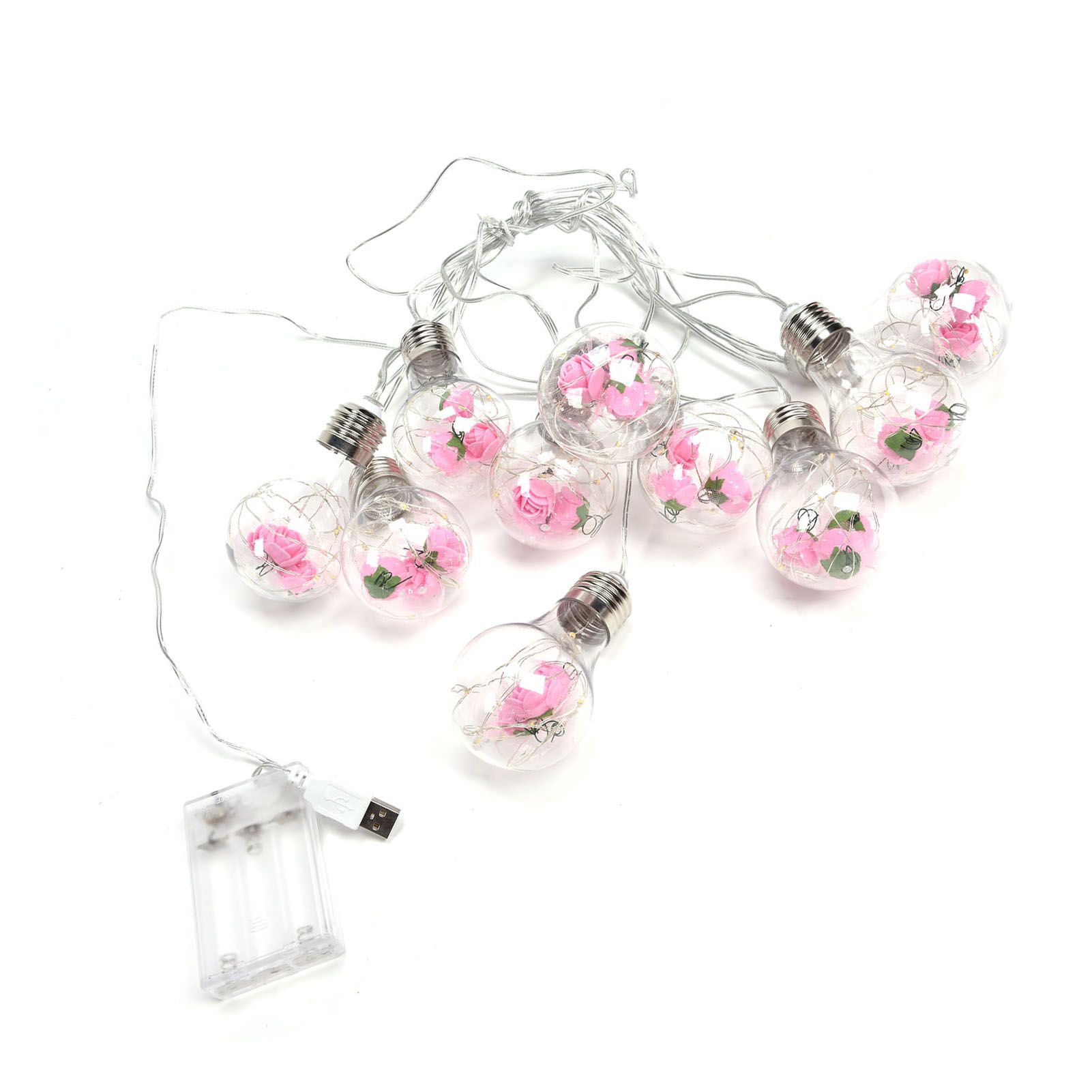 Light String 100LEDs Copper Wire Light String Artificial Rose E27 Bulb view 8