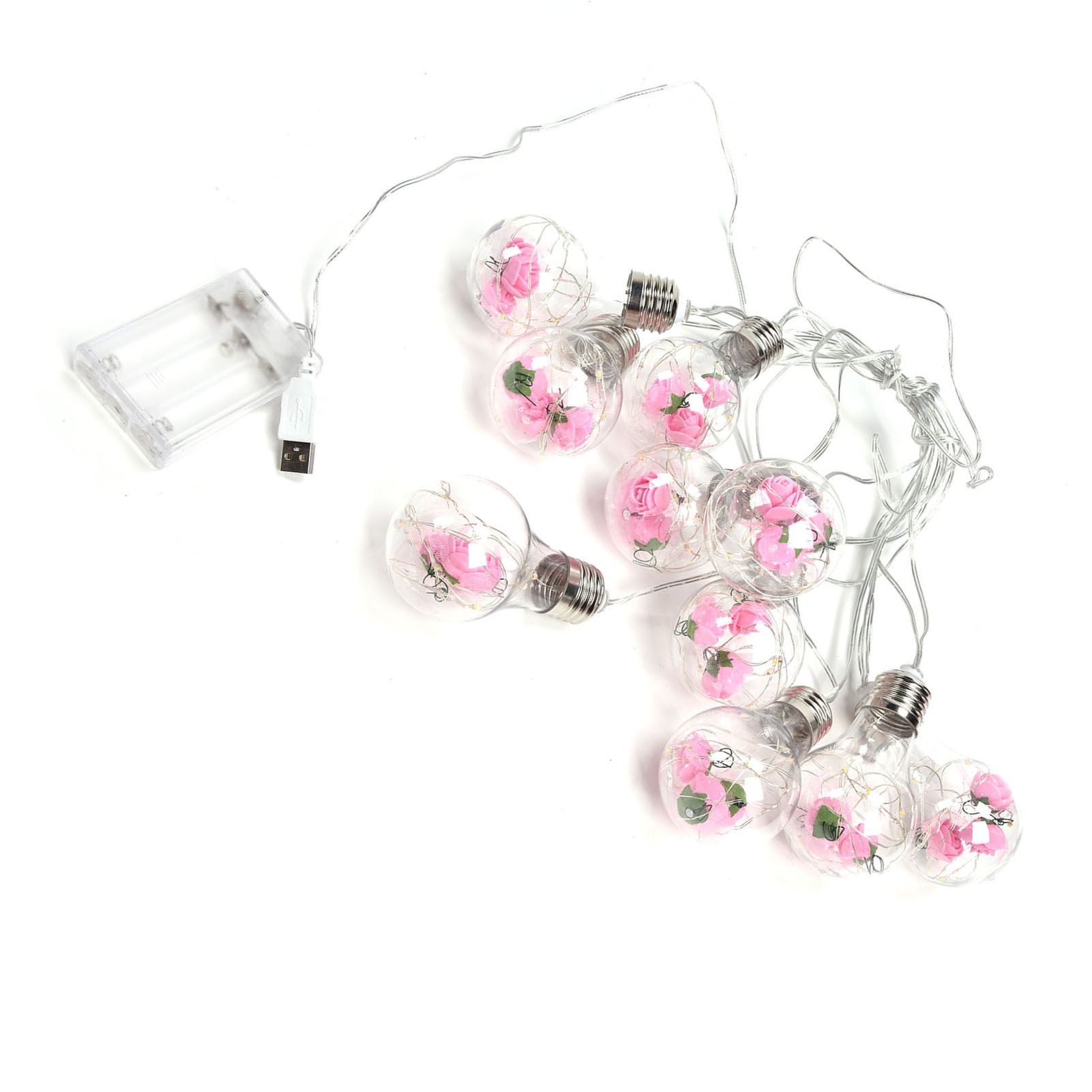 Light String 100LEDs Copper Wire Light String Artificial Rose E27 Bulb view 9