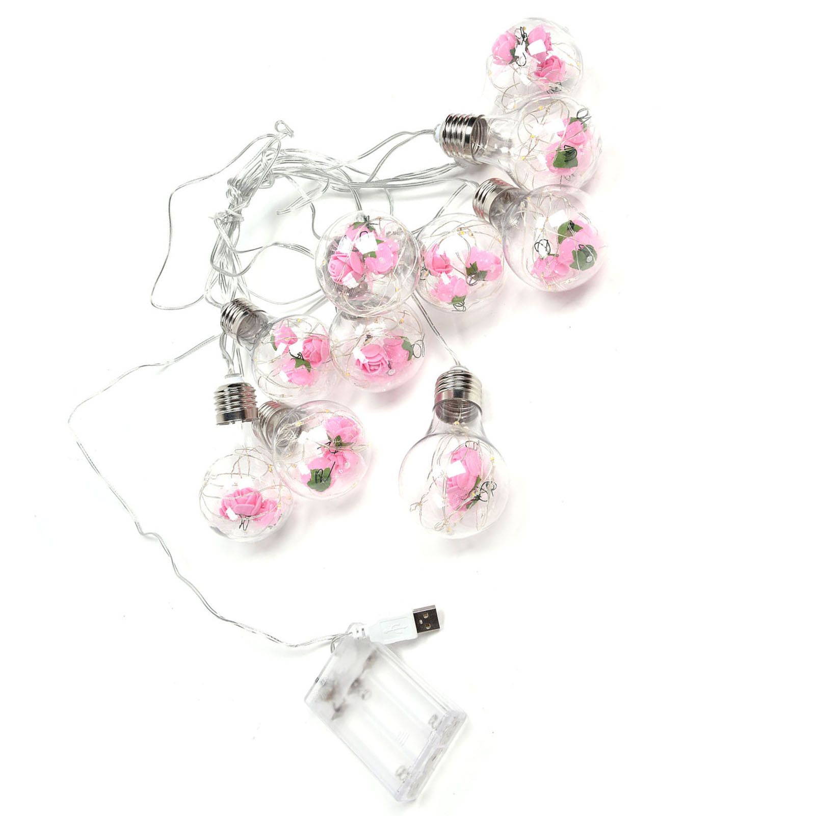 Light String 100LEDs Copper Wire Light String Artificial Rose E27 Bulb view 10