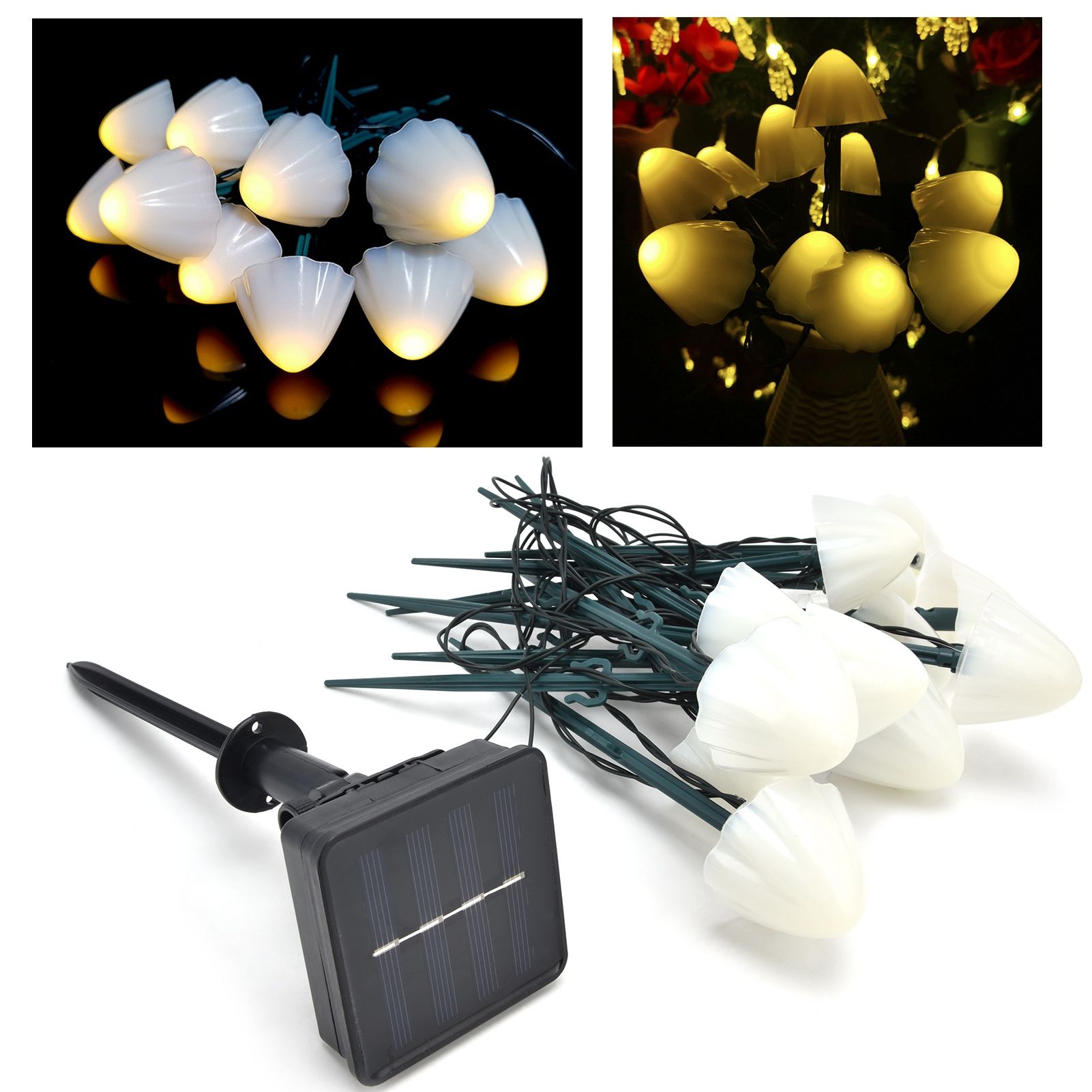 Solar Mushroom Shaped Light String Waterproof Decorative Lamp with 12LEDs 2 view 11