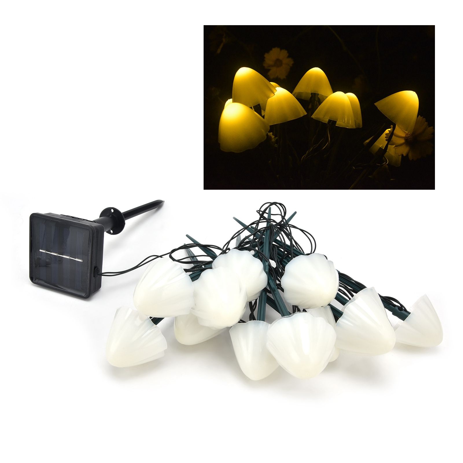 Solar Mushroom Shaped Light String Waterproof Decorative Lamp with 12LEDs 2 view 12
