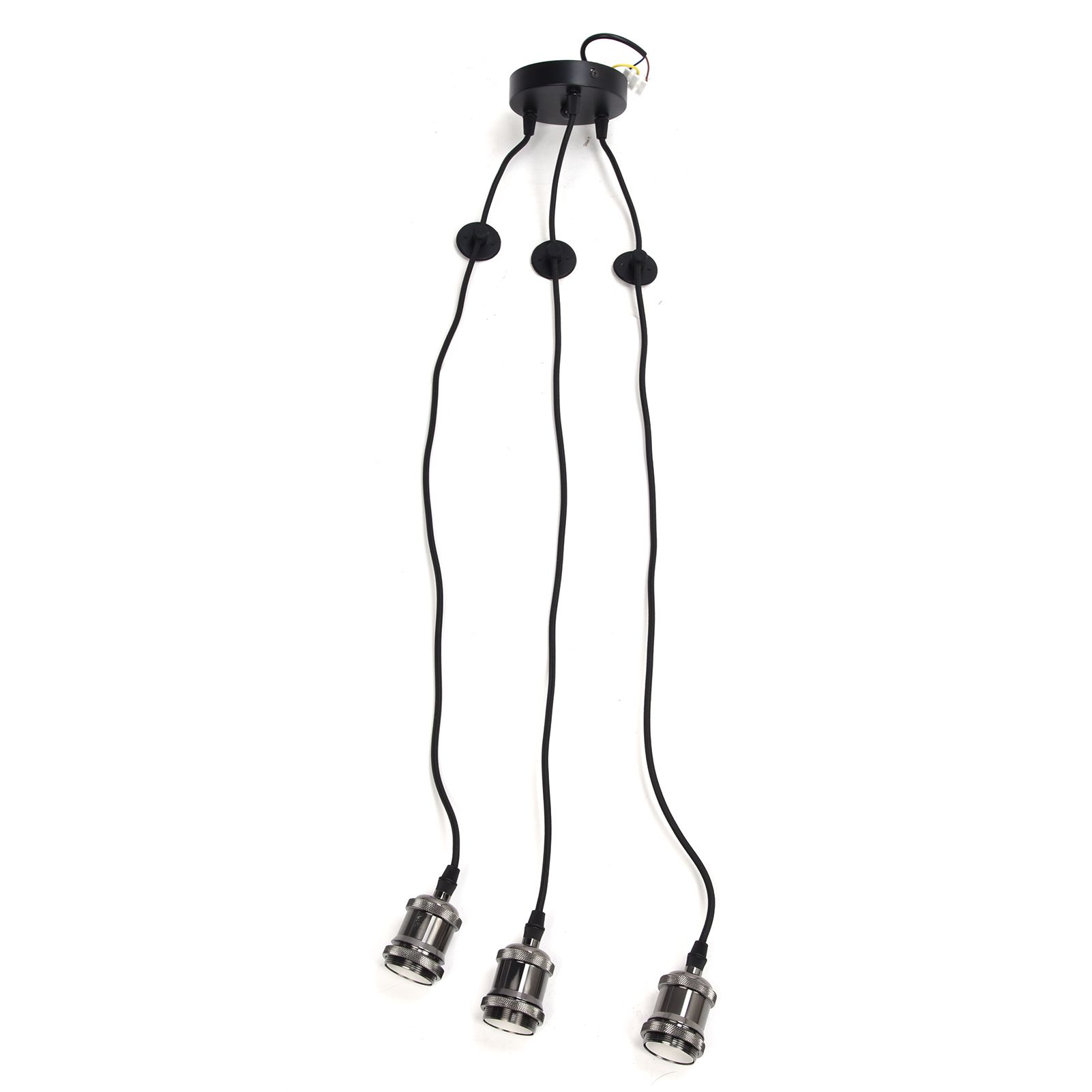 3 Arms Chandelier Lamp Holder Metal Retro Decoration Ceiling Light Socket for view 2