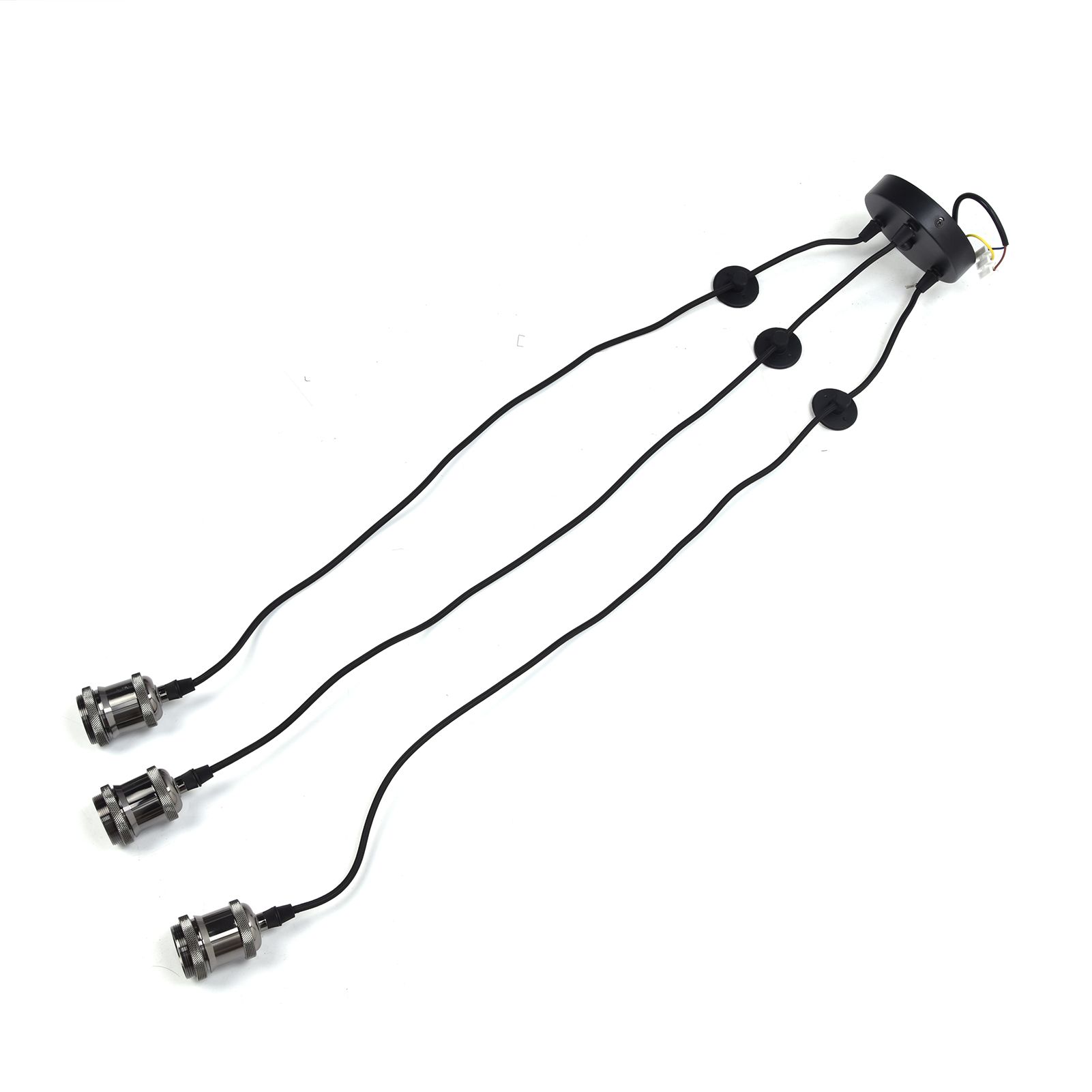3 Arms Chandelier Lamp Holder Metal Retro Decoration Ceiling Light Socket for view 3