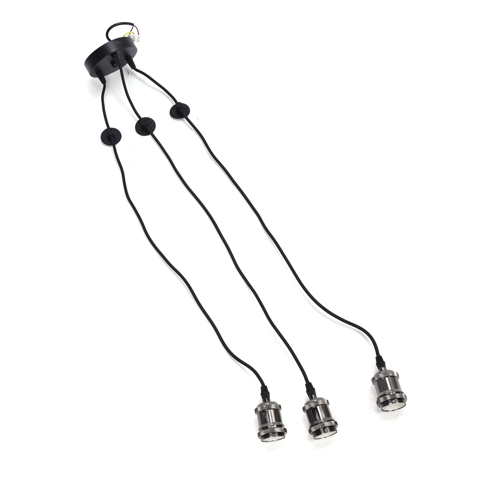 3 Arms Chandelier Lamp Holder Metal Retro Decoration Ceiling Light Socket for view 4