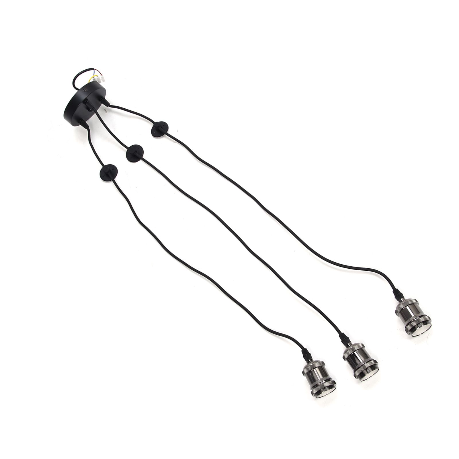 3 Arms Chandelier Lamp Holder Metal Retro Decoration Ceiling Light Socket for view 9