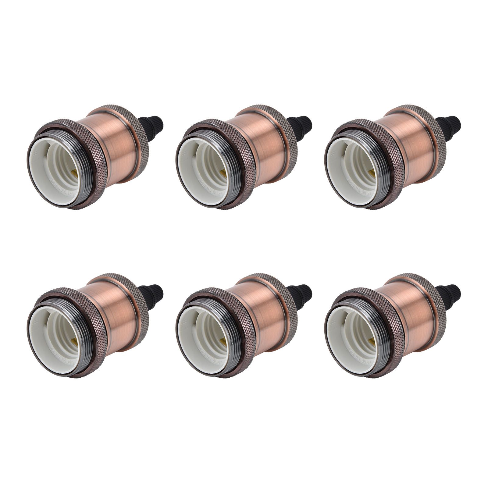6 Pcs Lamp Holder Metal E26 E27 Screw Retro Lighting Base Accessories with view 4