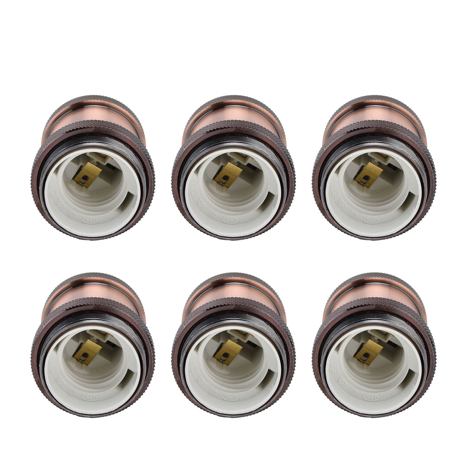 6 Pcs Lamp Holder Metal E26 E27 Screw Retro Lighting Base Accessories with view 5