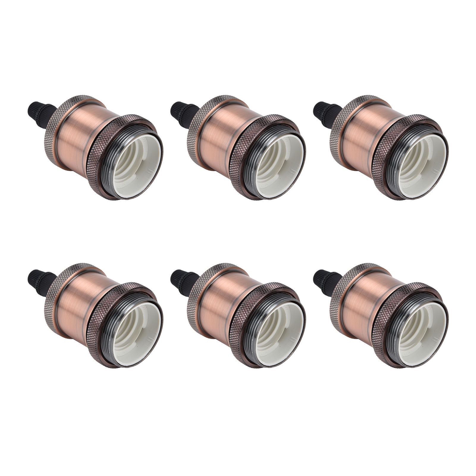 6 Pcs Lamp Holder Metal E26 E27 Screw Retro Lighting Base Accessories with view 6