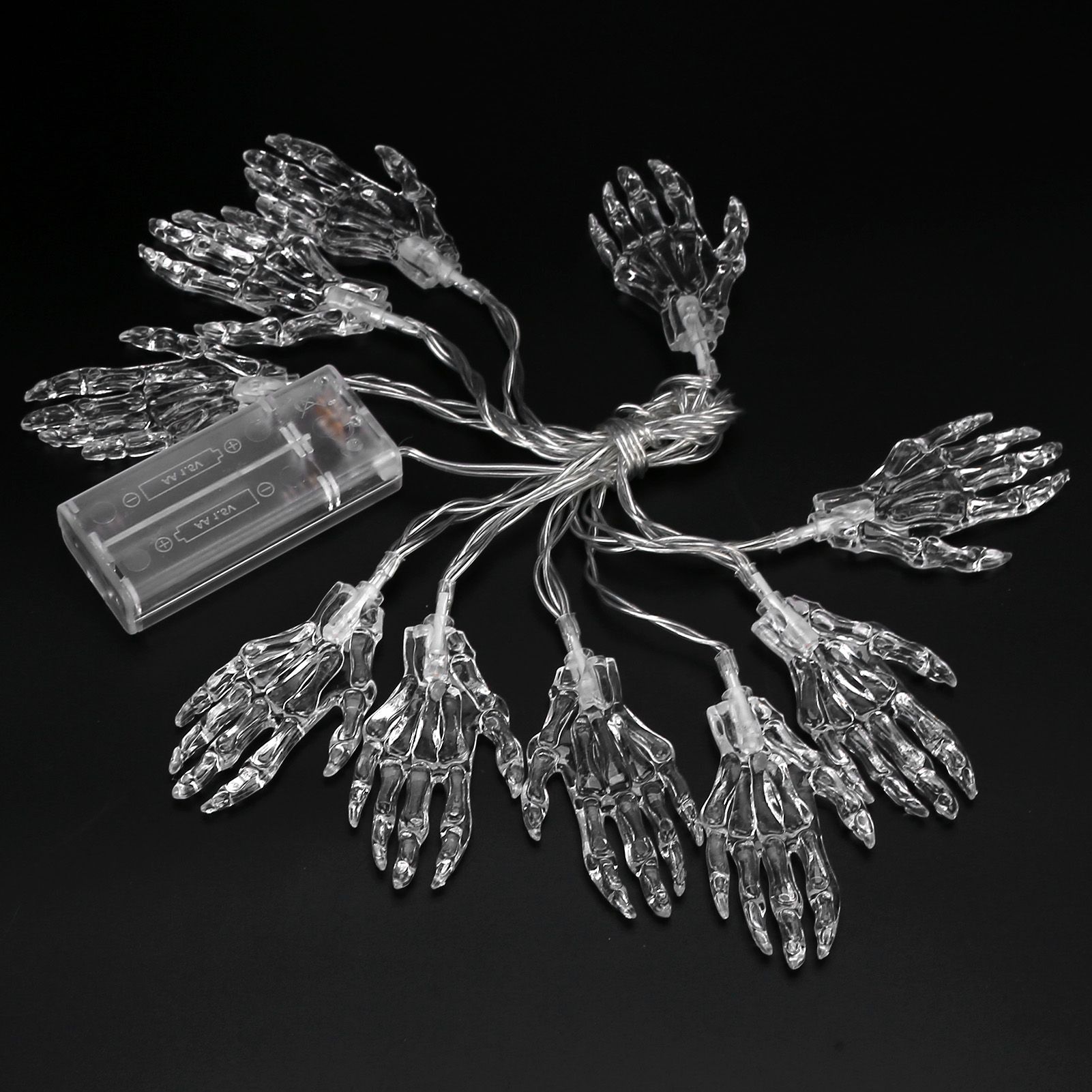 10 Pcs Halloween Skeleton Hand Lights String Battery Powered LED Halloween view 14