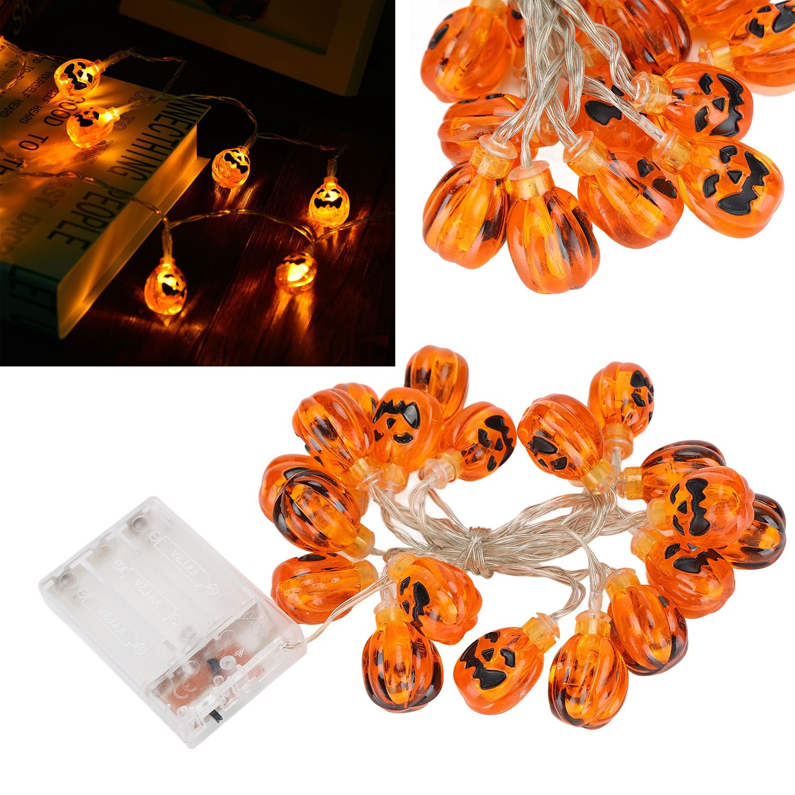 Halloween Pumpkin Lanterns String Battery Operated LED Pumpkin String Lights view 12