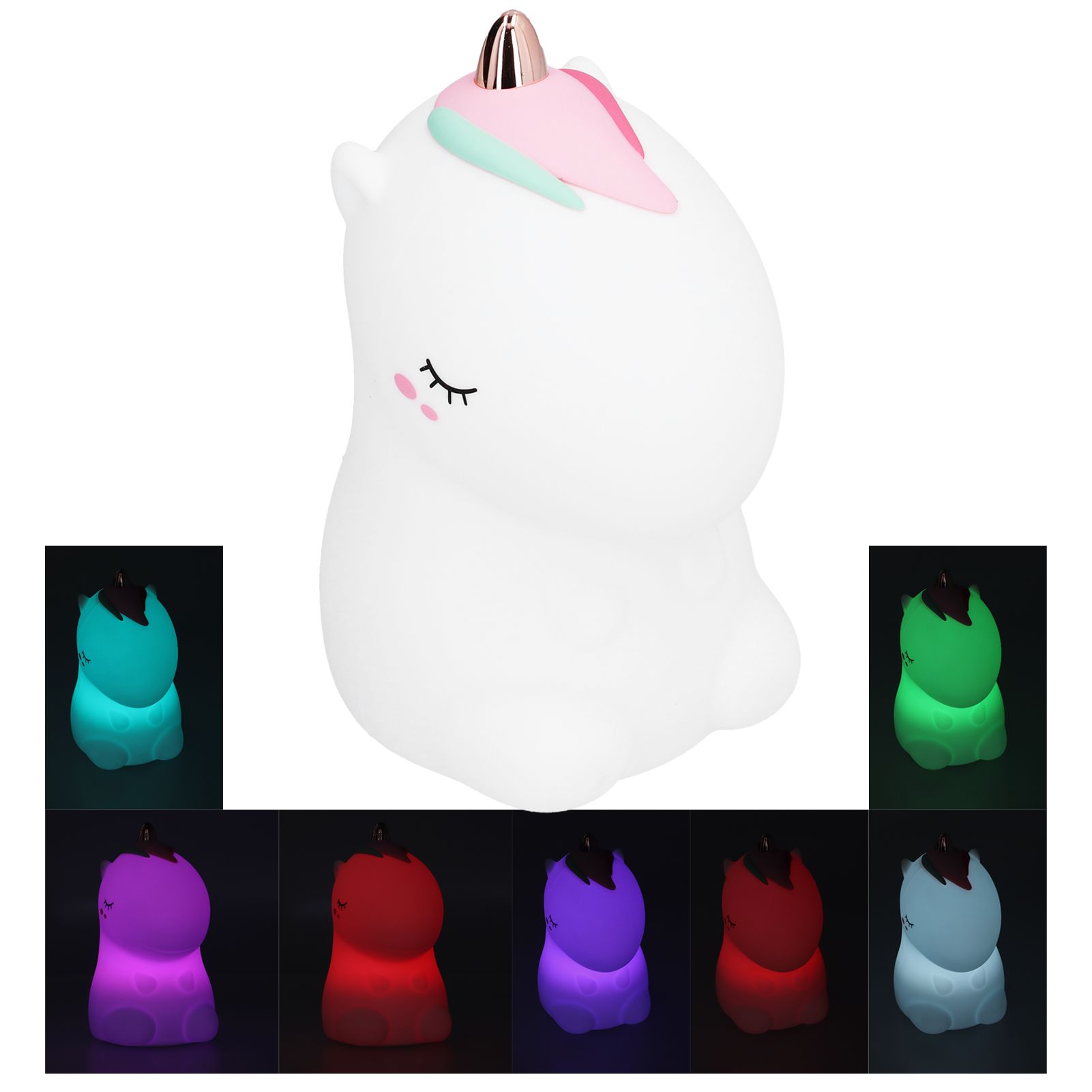 LED Animal Night Light USB Charging Silicone Cute Color Changing Lamp for view 10